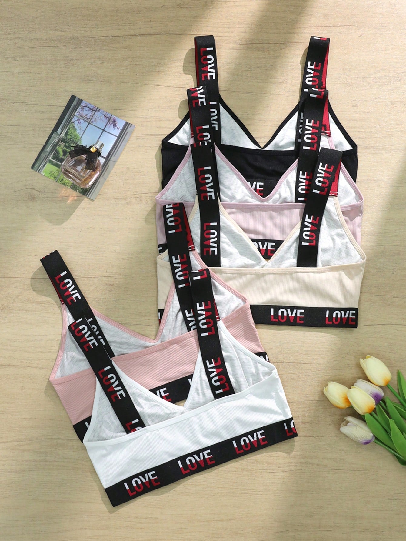 Padless Letter Strap Bra