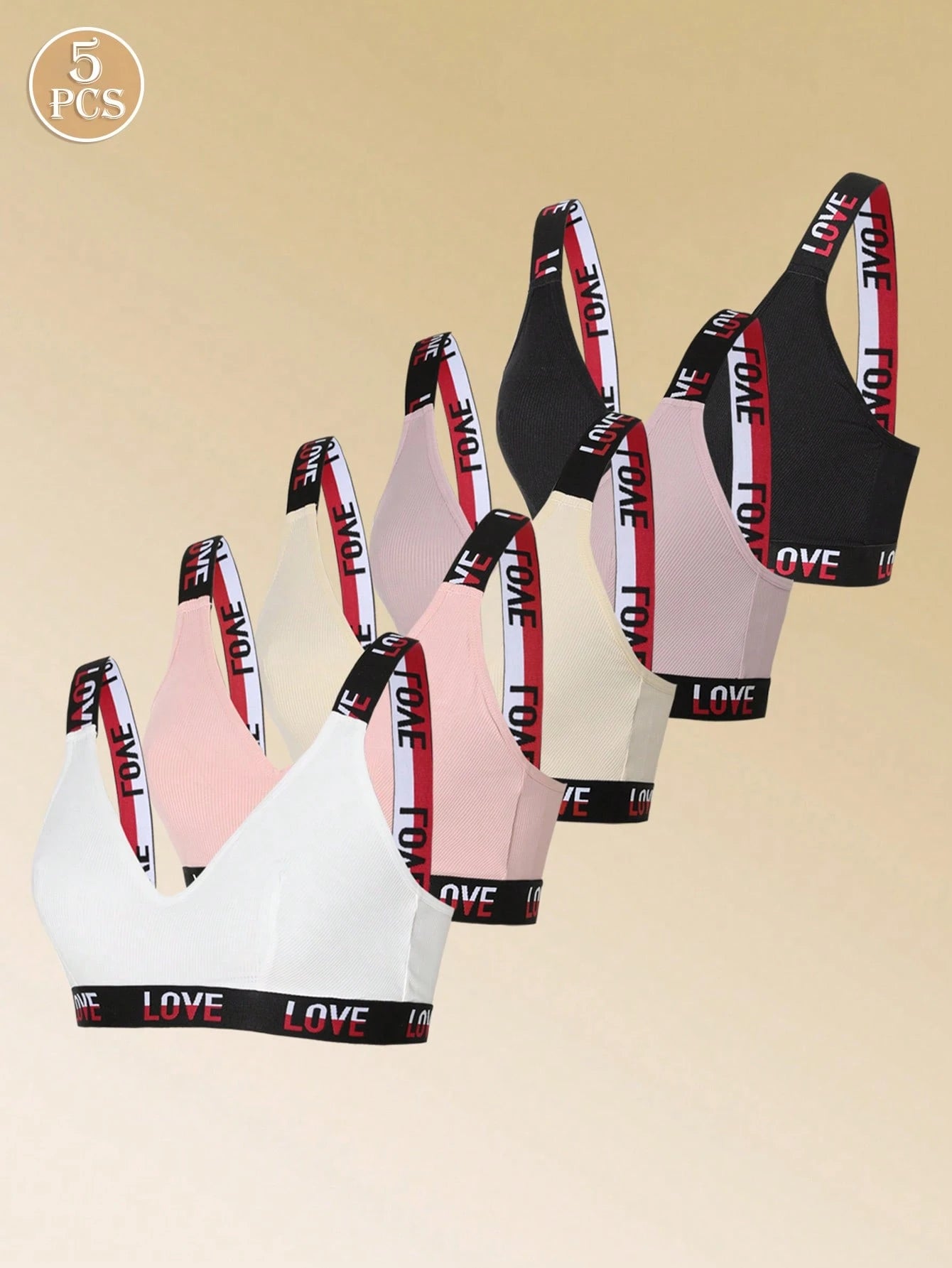 Padless Letter Strap Bra