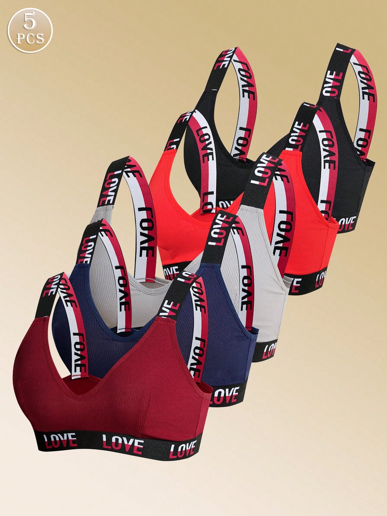 Padless Letter Strap Bra