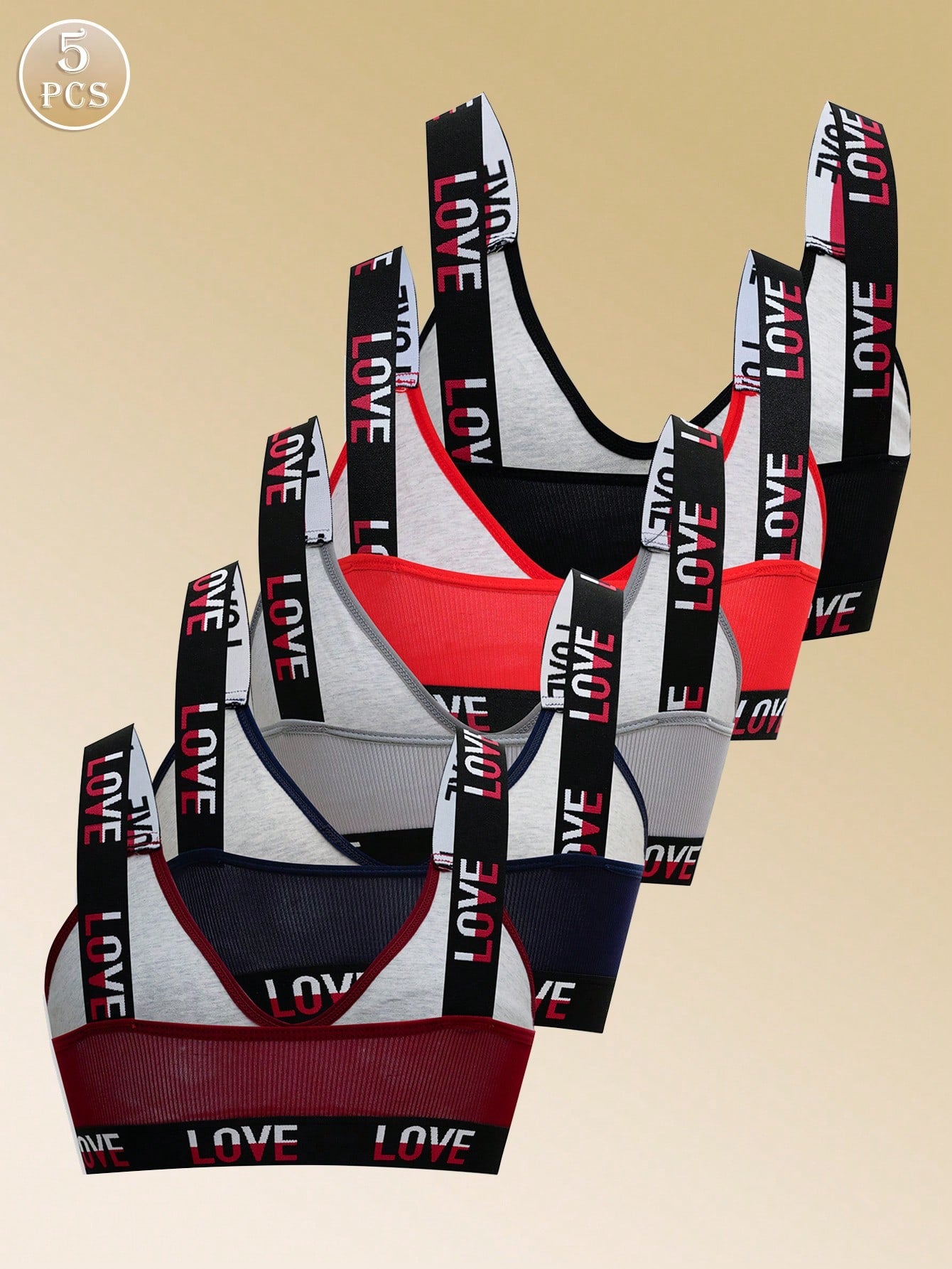 Padless Letter Strap Bra