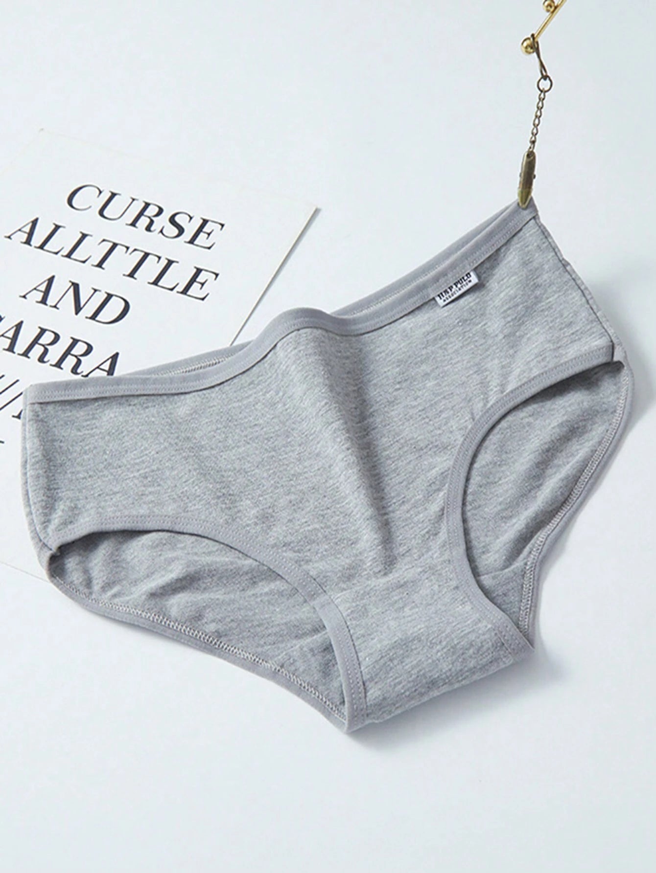 5pcs/Pack Maillard Women's Solid Color Low-Waist Briefs