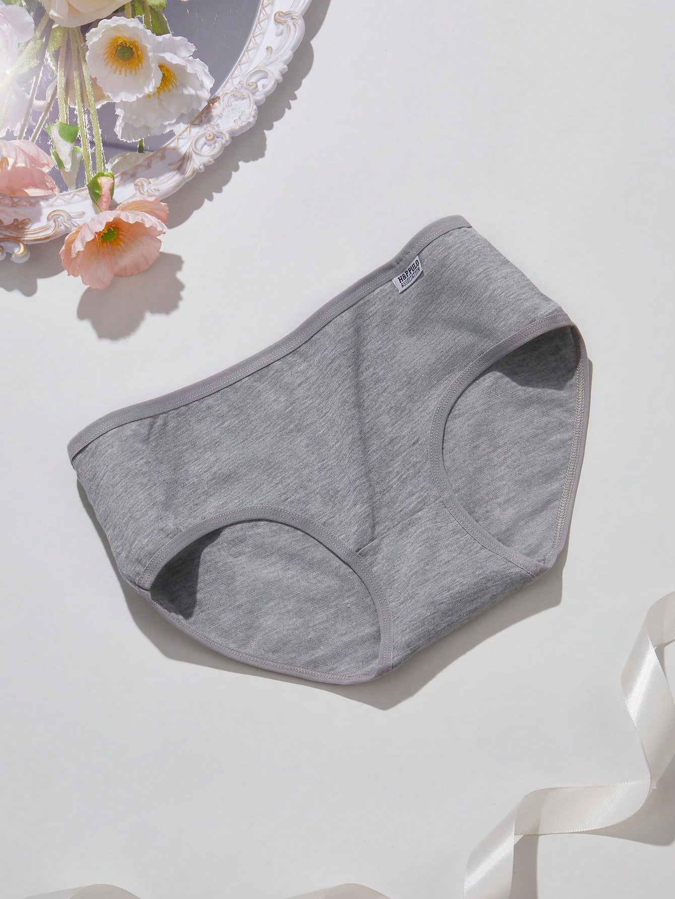 5pcs/Pack Maillard Women's Solid Color Low-Waist Briefs