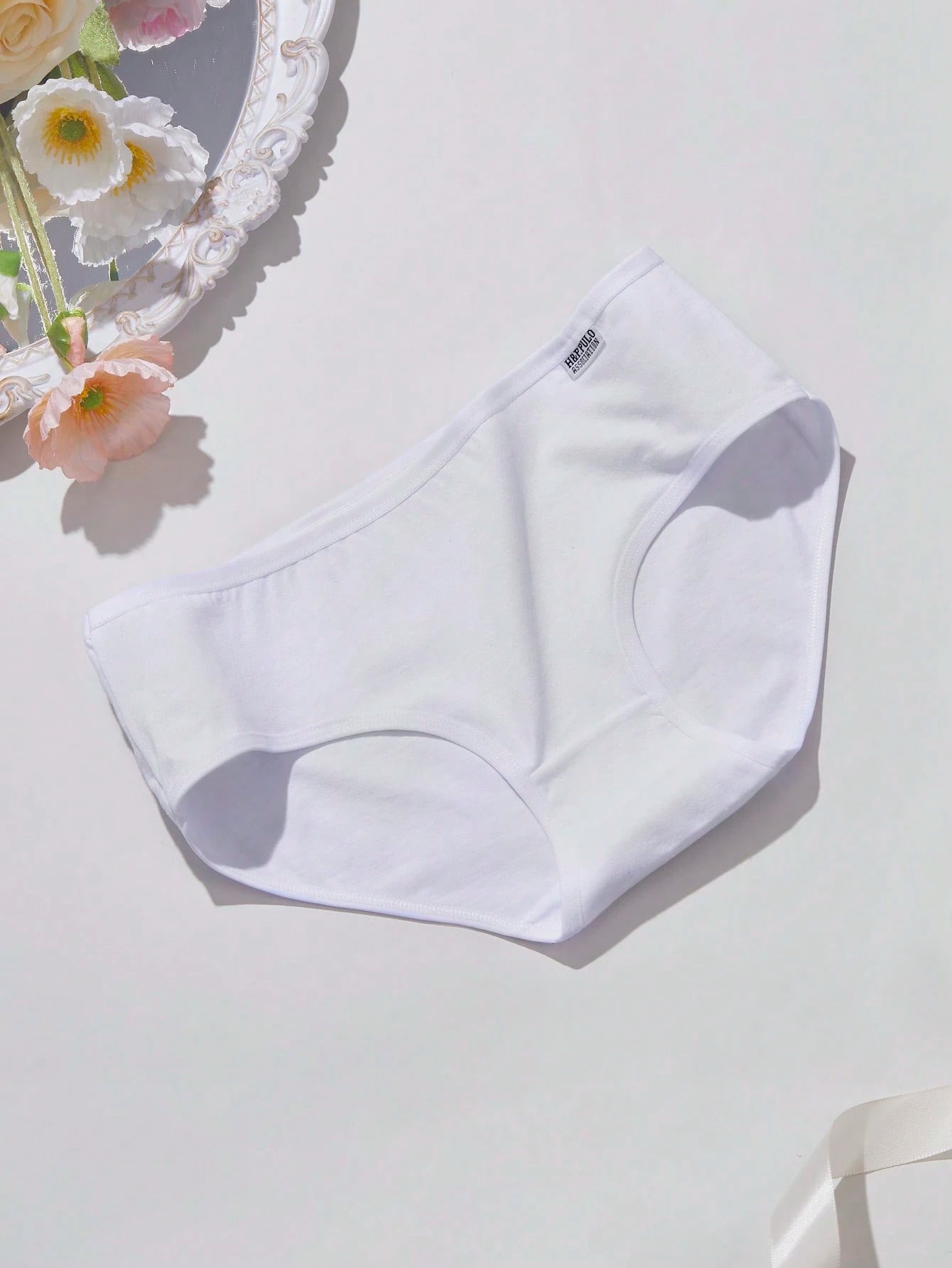 5pcs/Pack Maillard Women's Solid Color Low-Waist Briefs