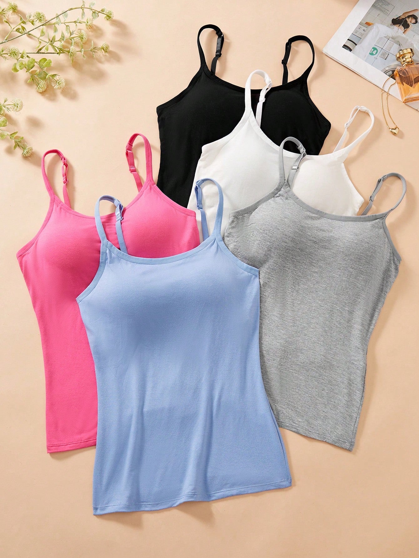 Women Comfortable Modal Camisole With Fixed Cup, Slim Fit Tank Top