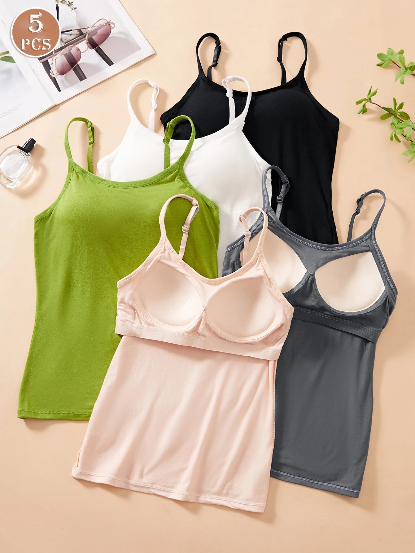 Women Comfortable Modal Camisole With Fixed Cup, Slim Fit Tank Top