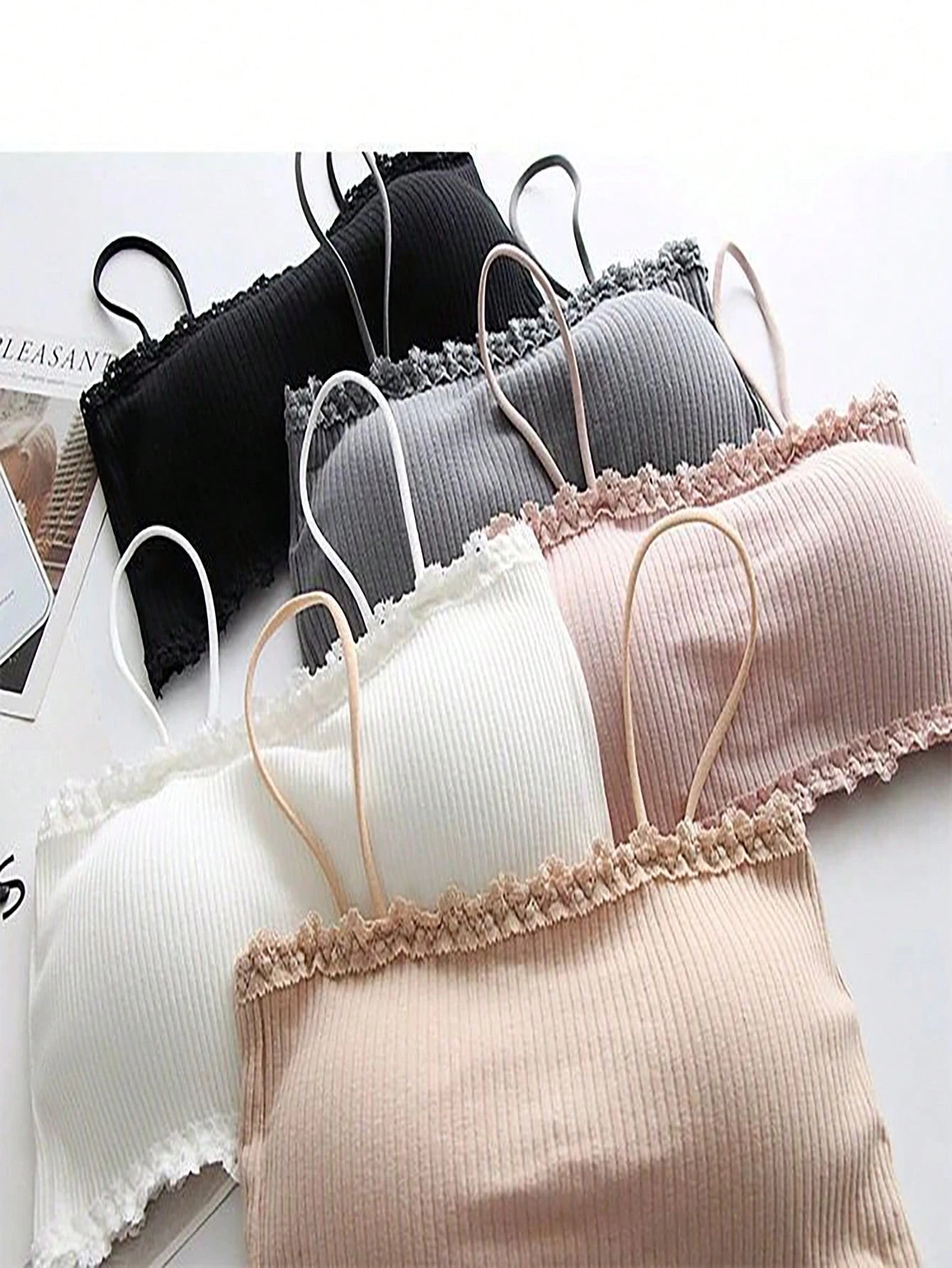 5pcs Women's Underwear Set Including: Bra, Girl Tube Top