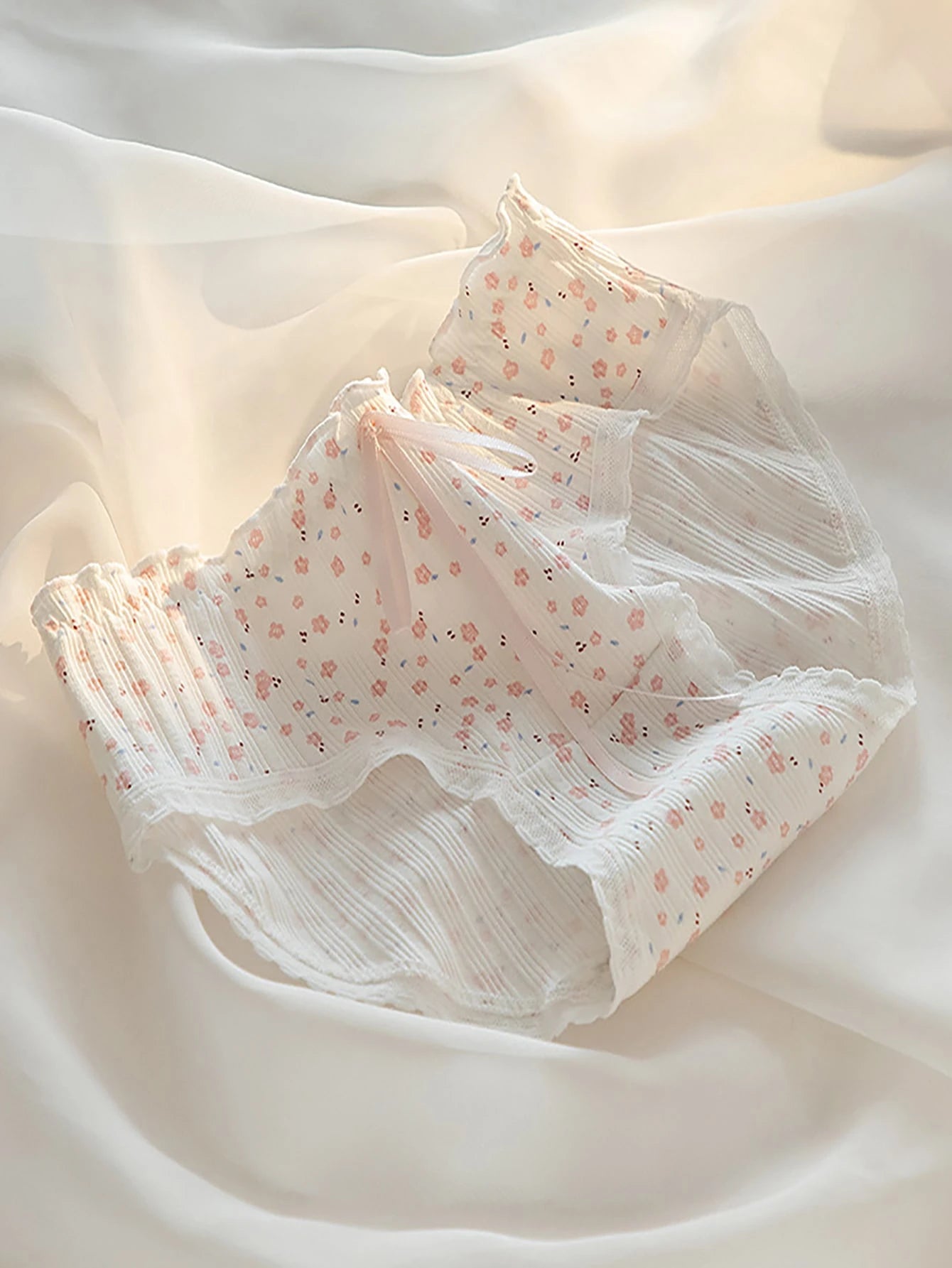 5pcs/set Women's Underwear Panties With Fashion Thread And Bowknot Detail