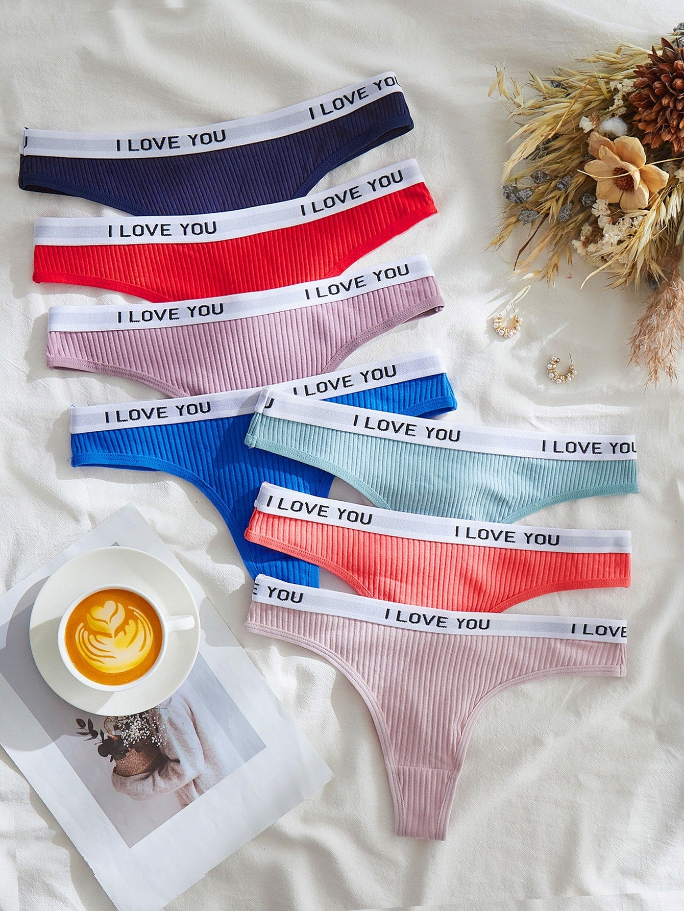 7pack Letter Tape Panty