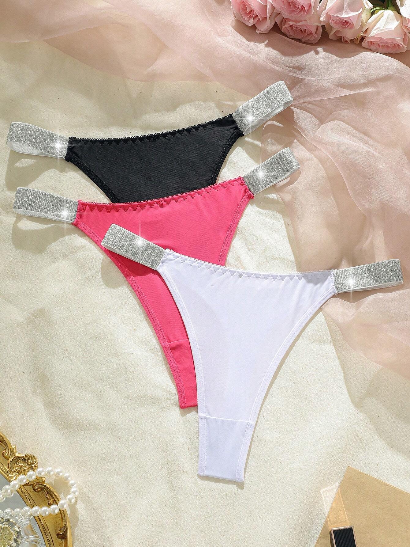 3pack Contrast Tape Thong Multicolor 3
