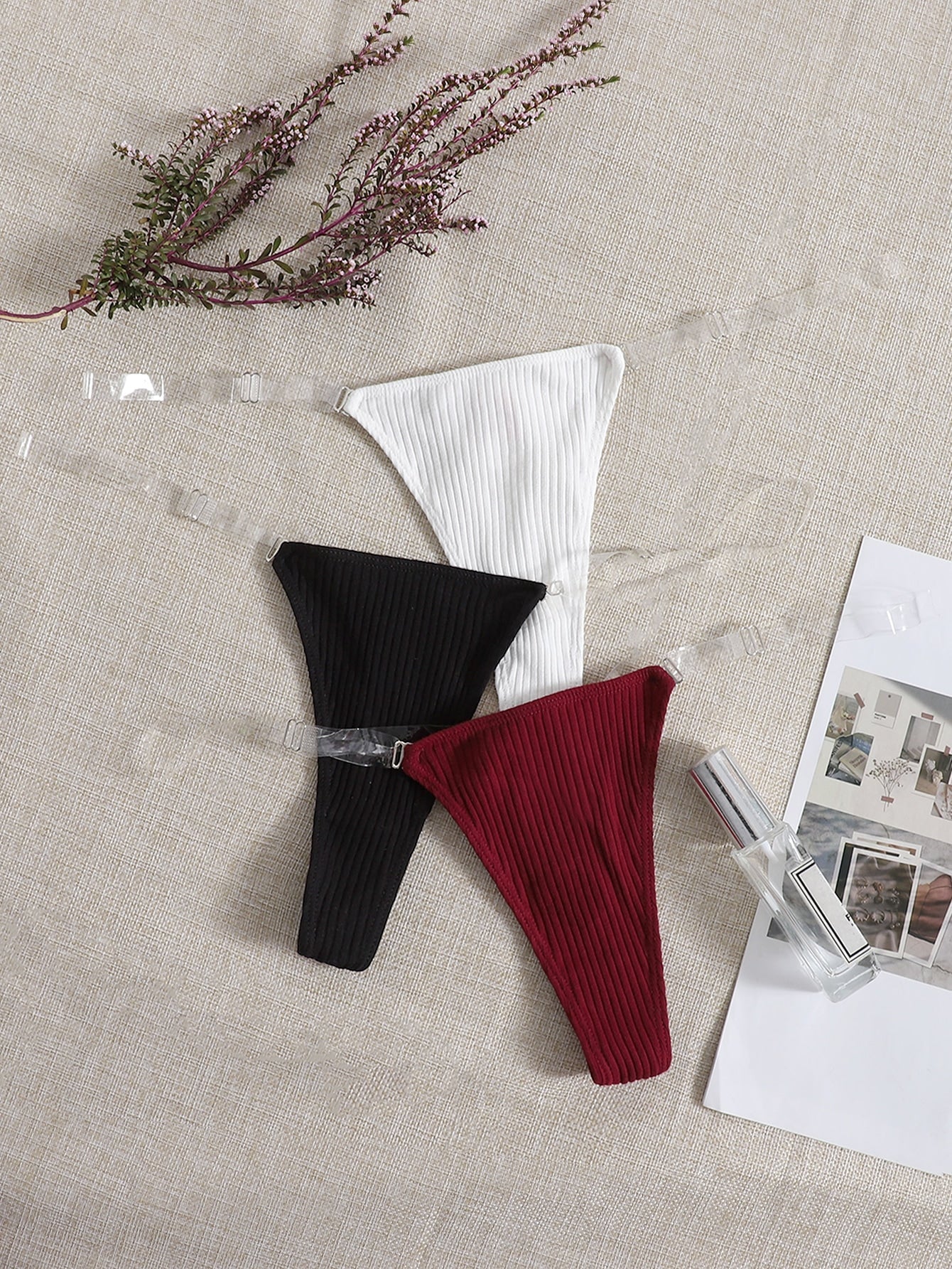3pack Clear Strap Panty Set M Multicolor 2