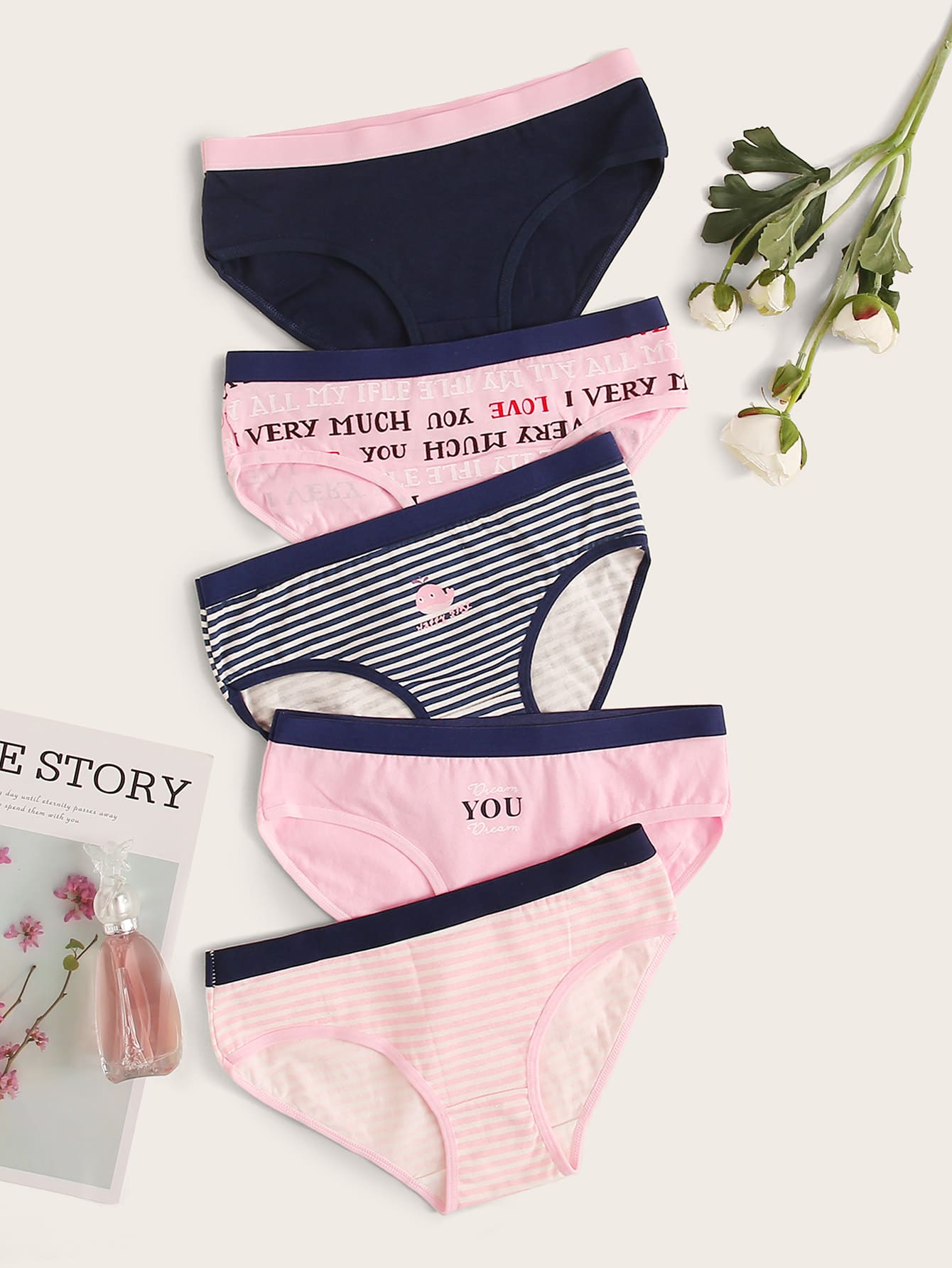 5pack Mixed Print Panty Set