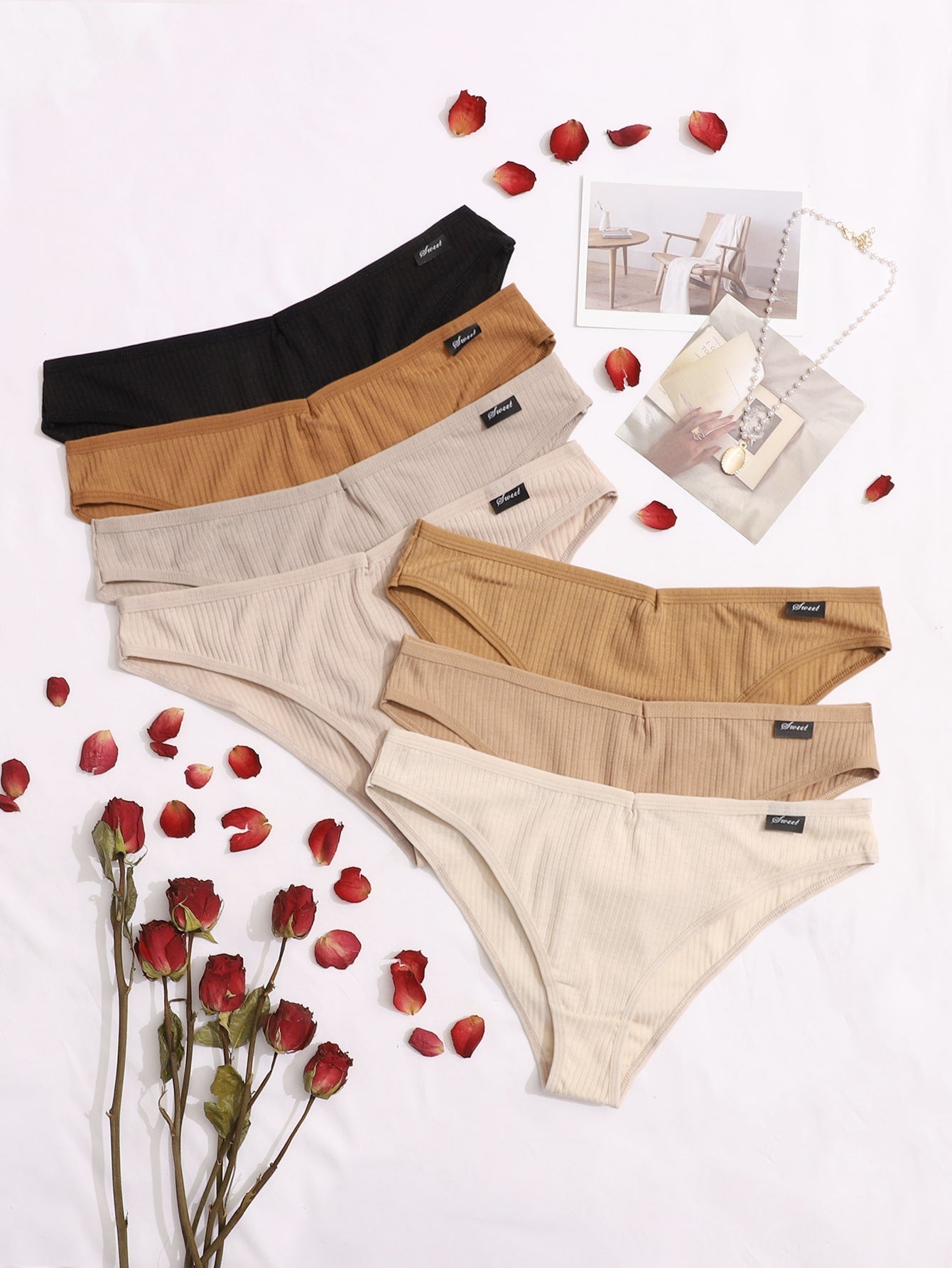 7pack Solid Rib Panty