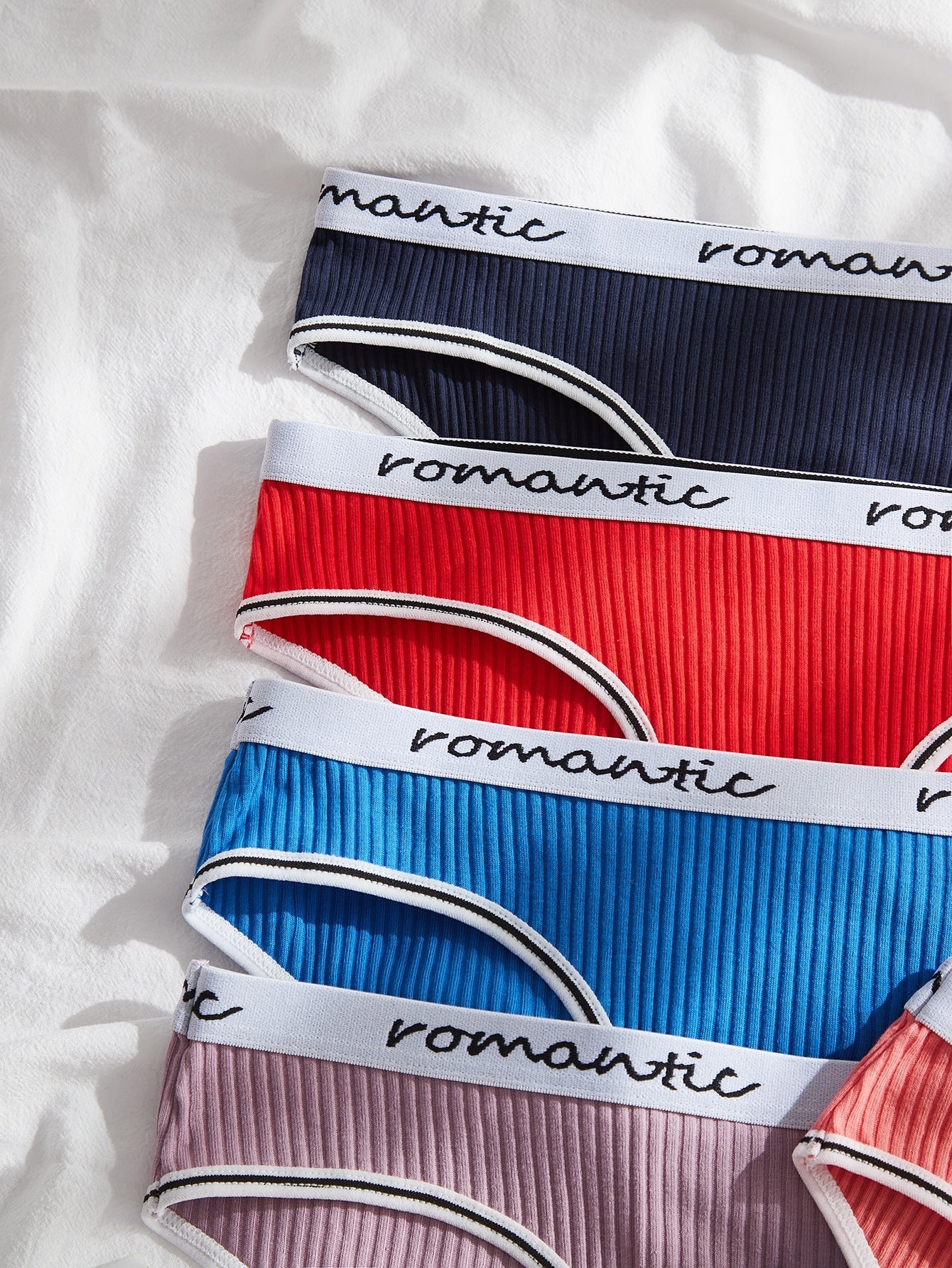 7pack Letter Tape Ribbed Knit Contrast Binding Brief