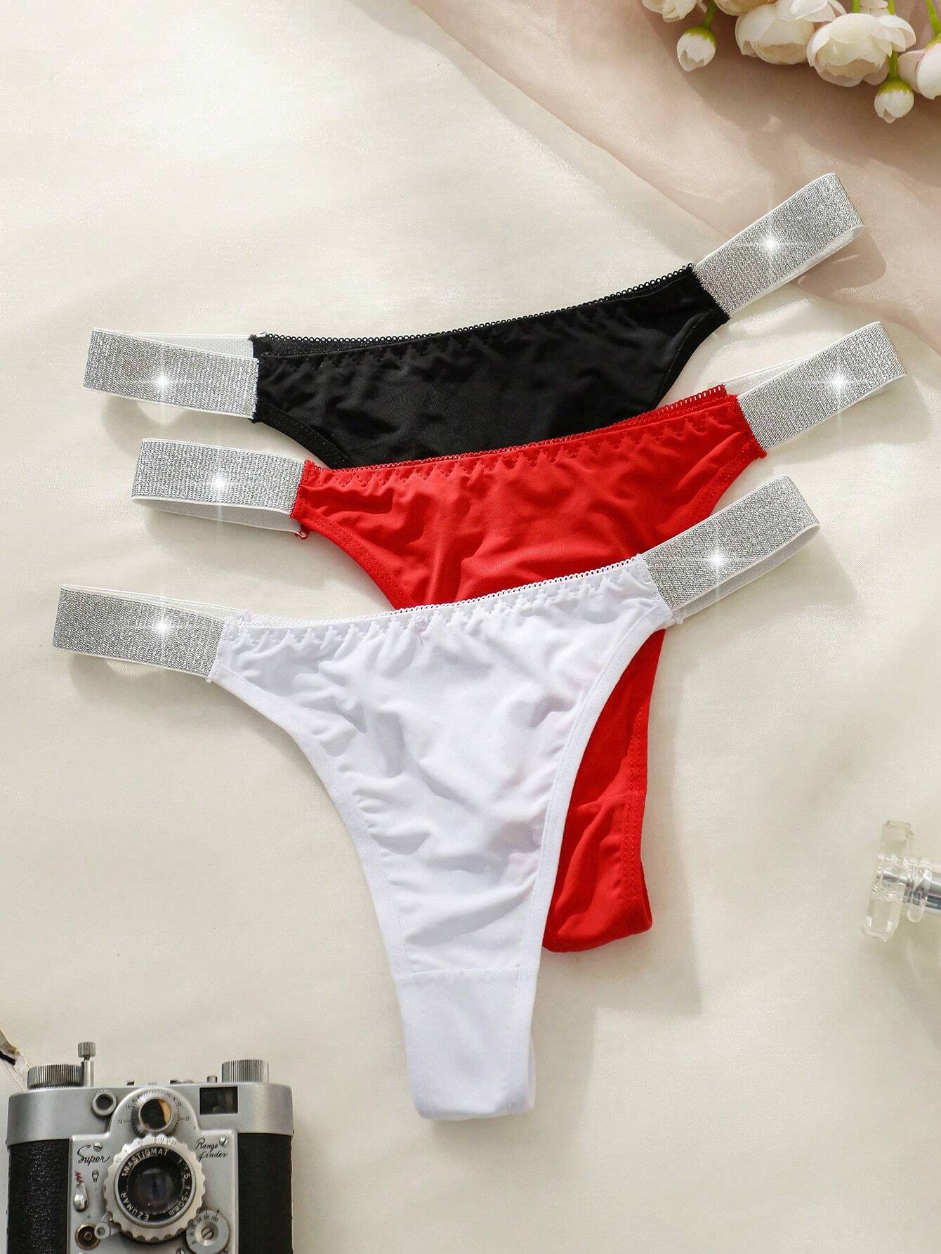 3pack Contrast Tape Thong