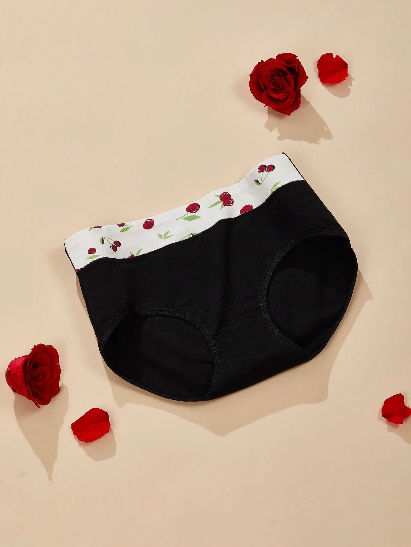 3pcs Strawberry Print High Waisted Seamless Panties