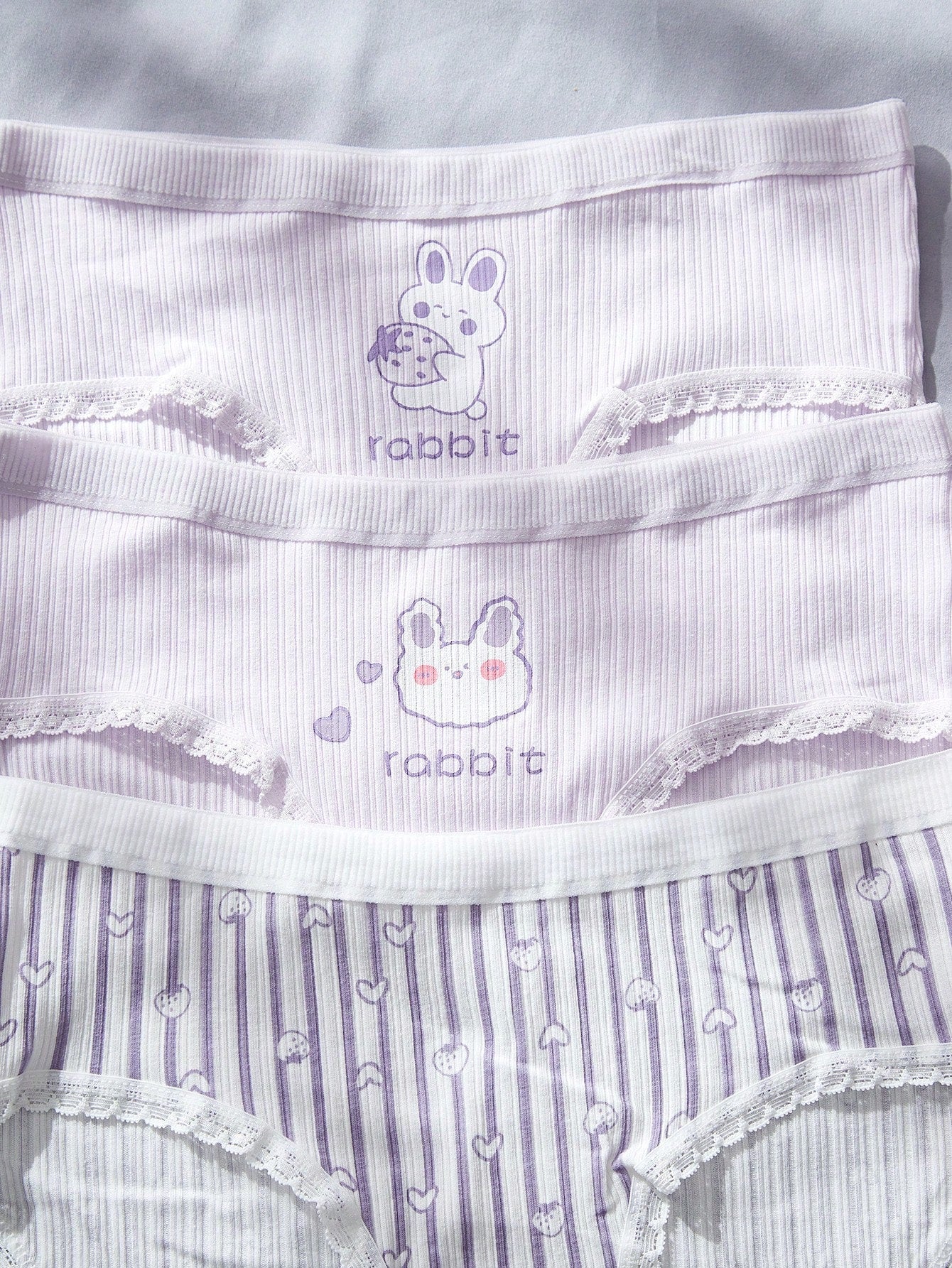 5pack Cartoon Graphic Lace Trim Panty