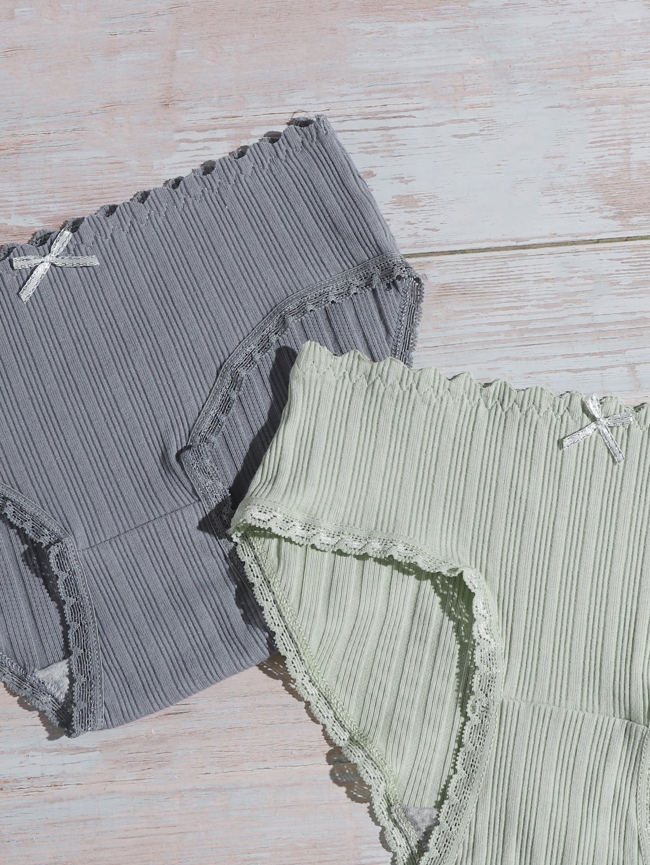 6pack Lace Trim Bow Front Panty