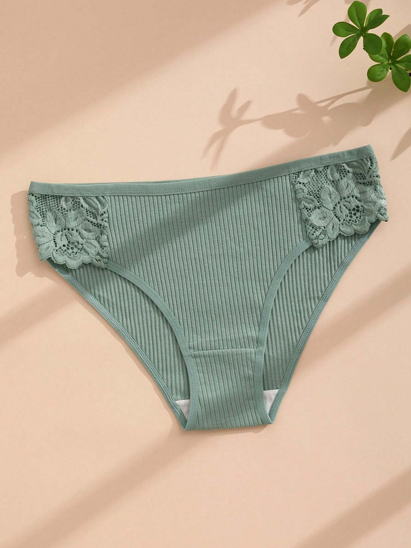 7pcs/Set Women's Solid Color Low-Rise Lace Breathable Triangle Panties For Teen Girls