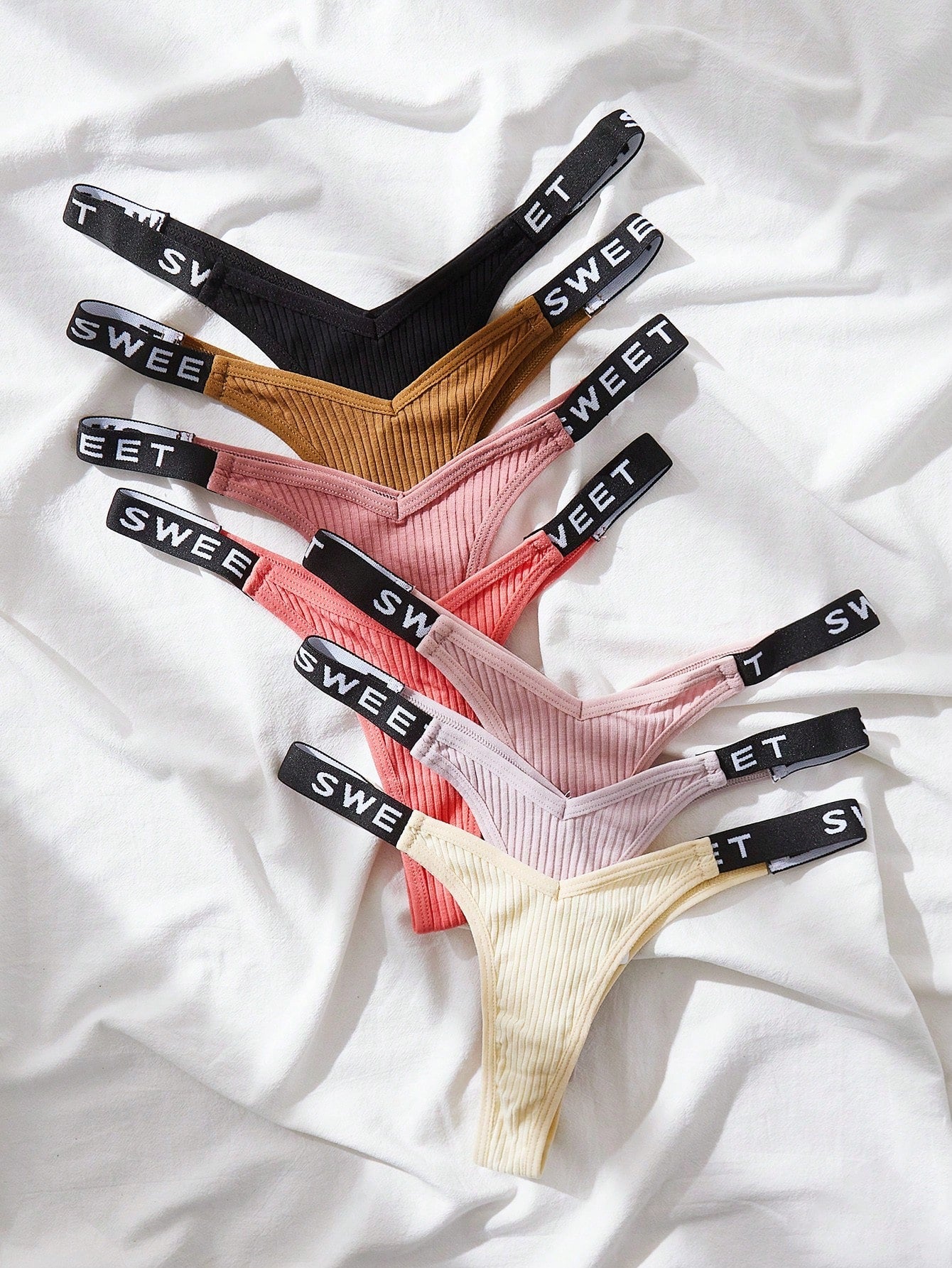 7pack Letter Tape Panty Set
