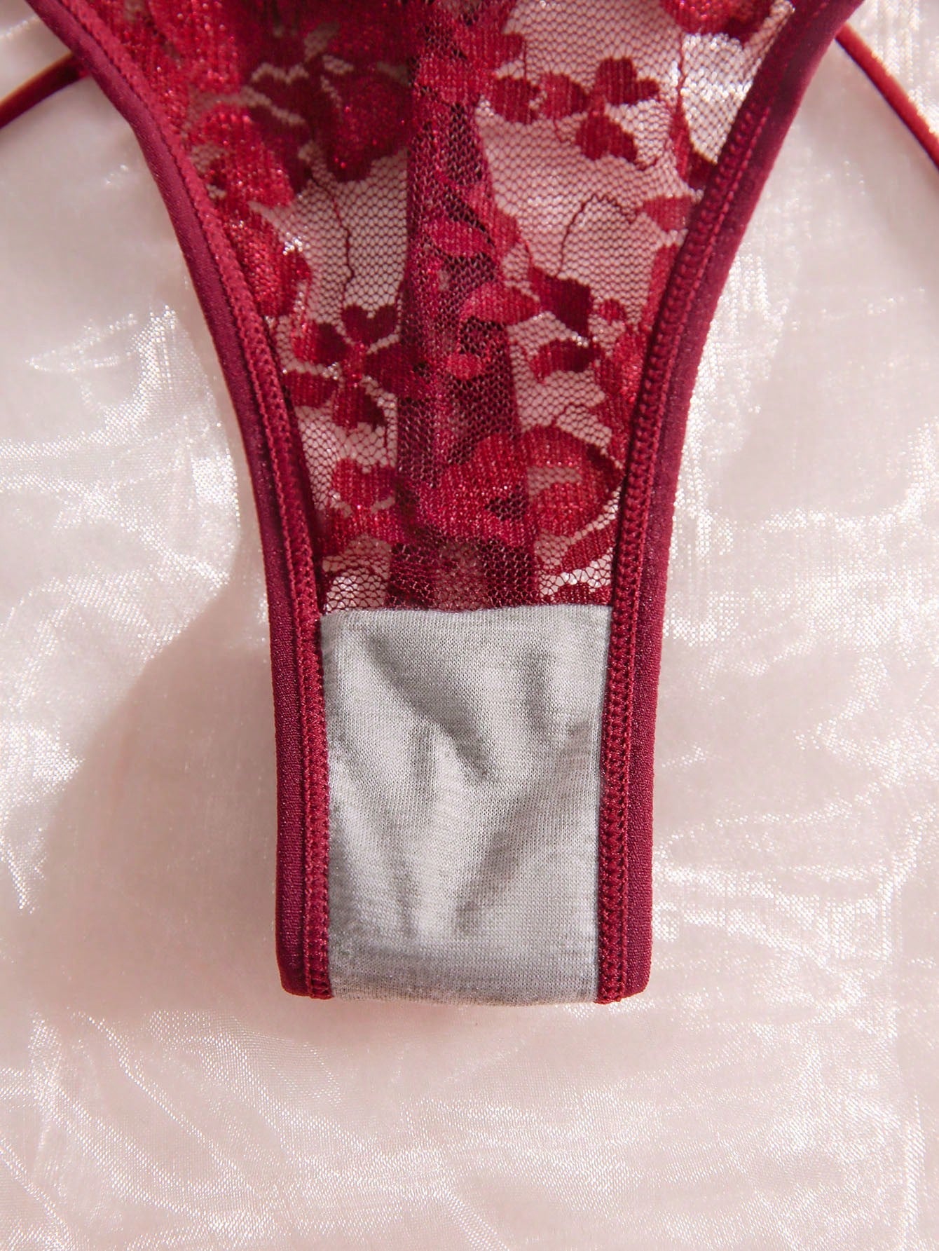 4pack Floral Lace Letter Tape Panty