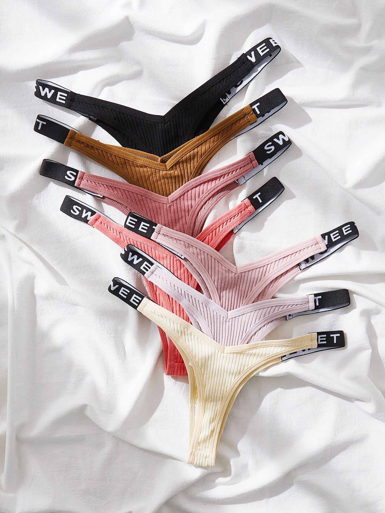 7pack Letter Tape Panty Set