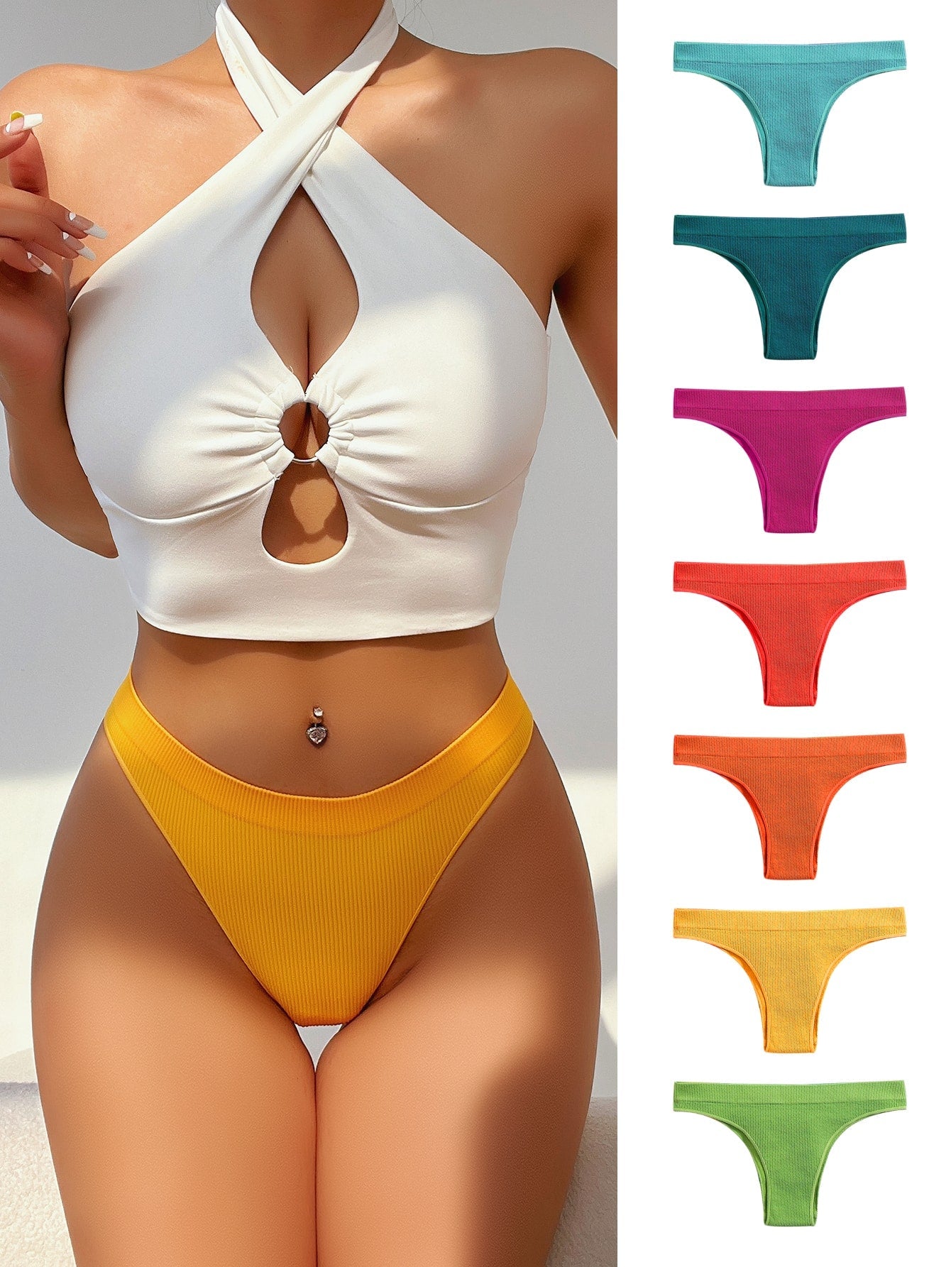 7pack Solid Seamless Panty