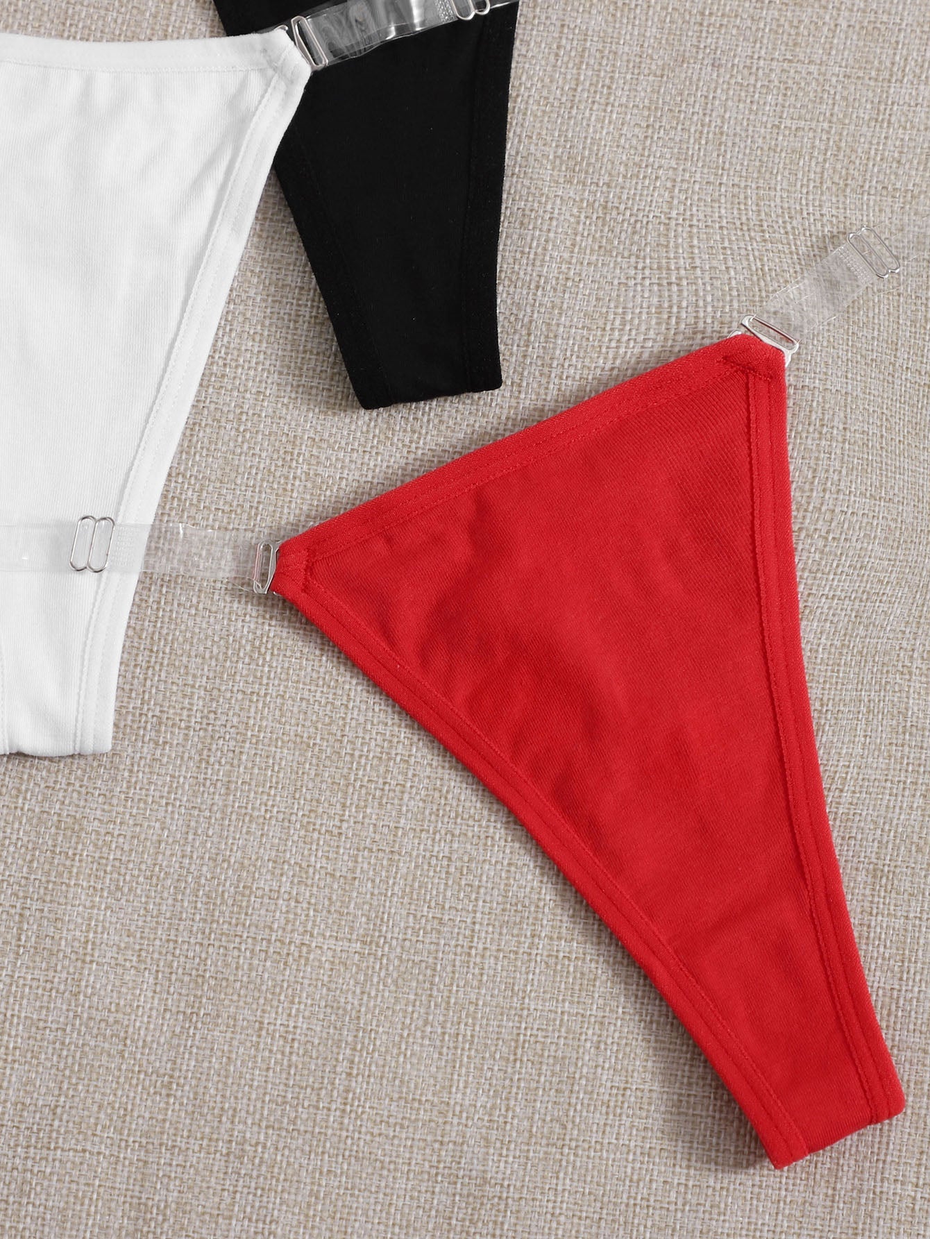 3pack Clear Strap Panty Set