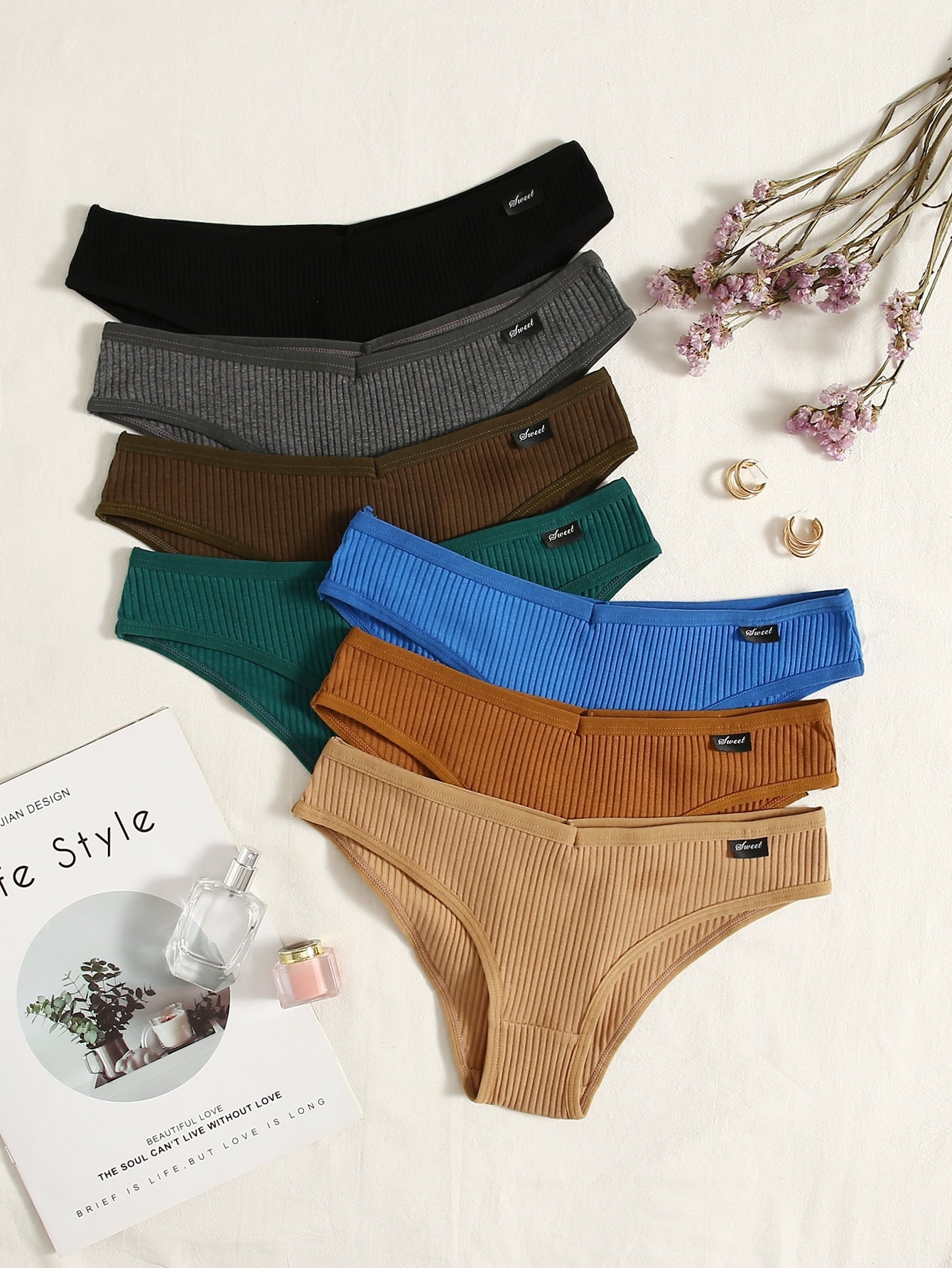 7pack Solid Rib Panty S Multicolor 5