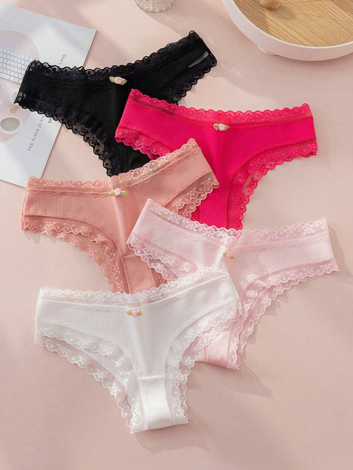 5pack Contrast Lace Panty Multicolor 3