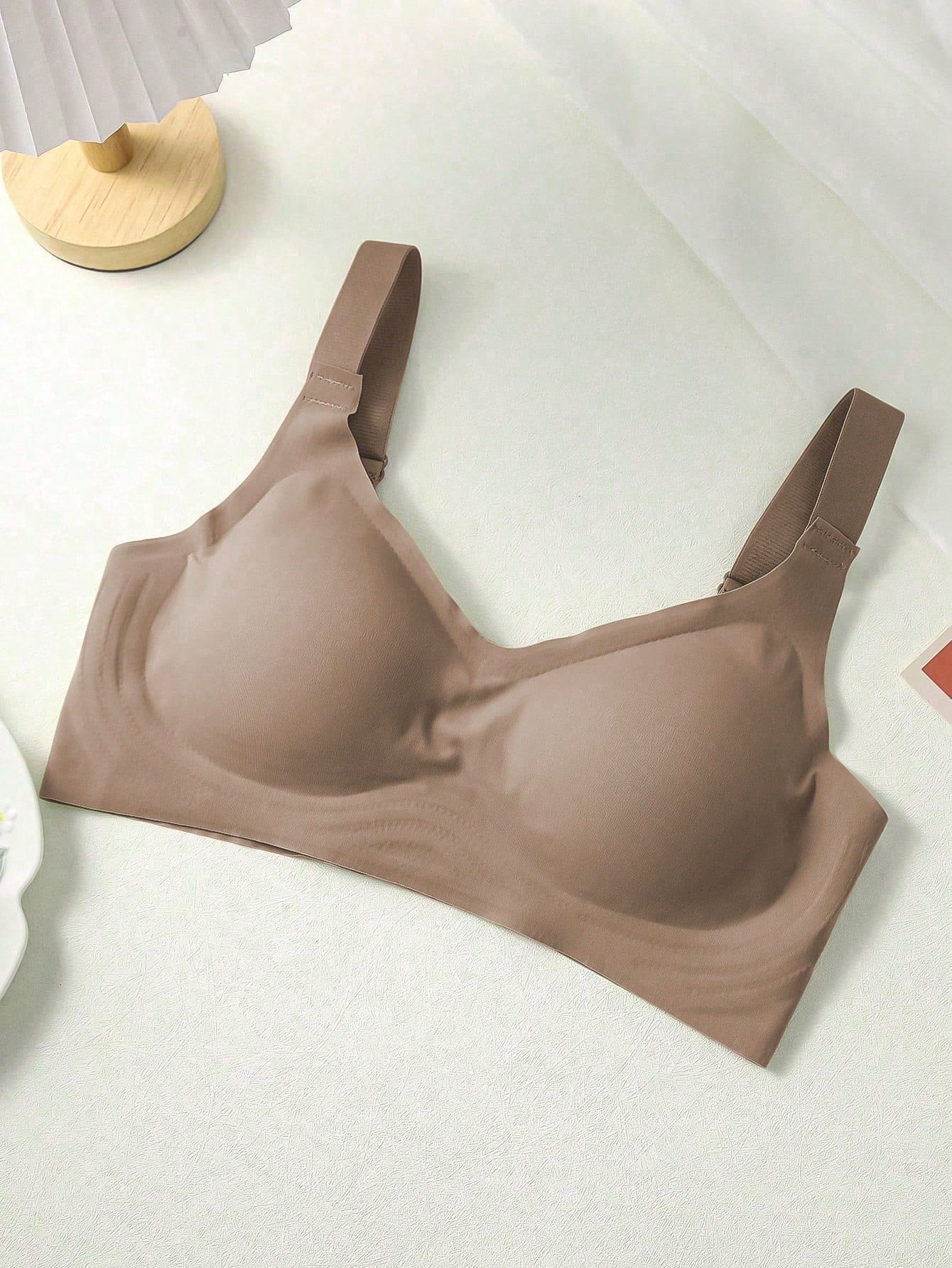 Seamless Backless Wireless Thin Adjustable Strap Bra