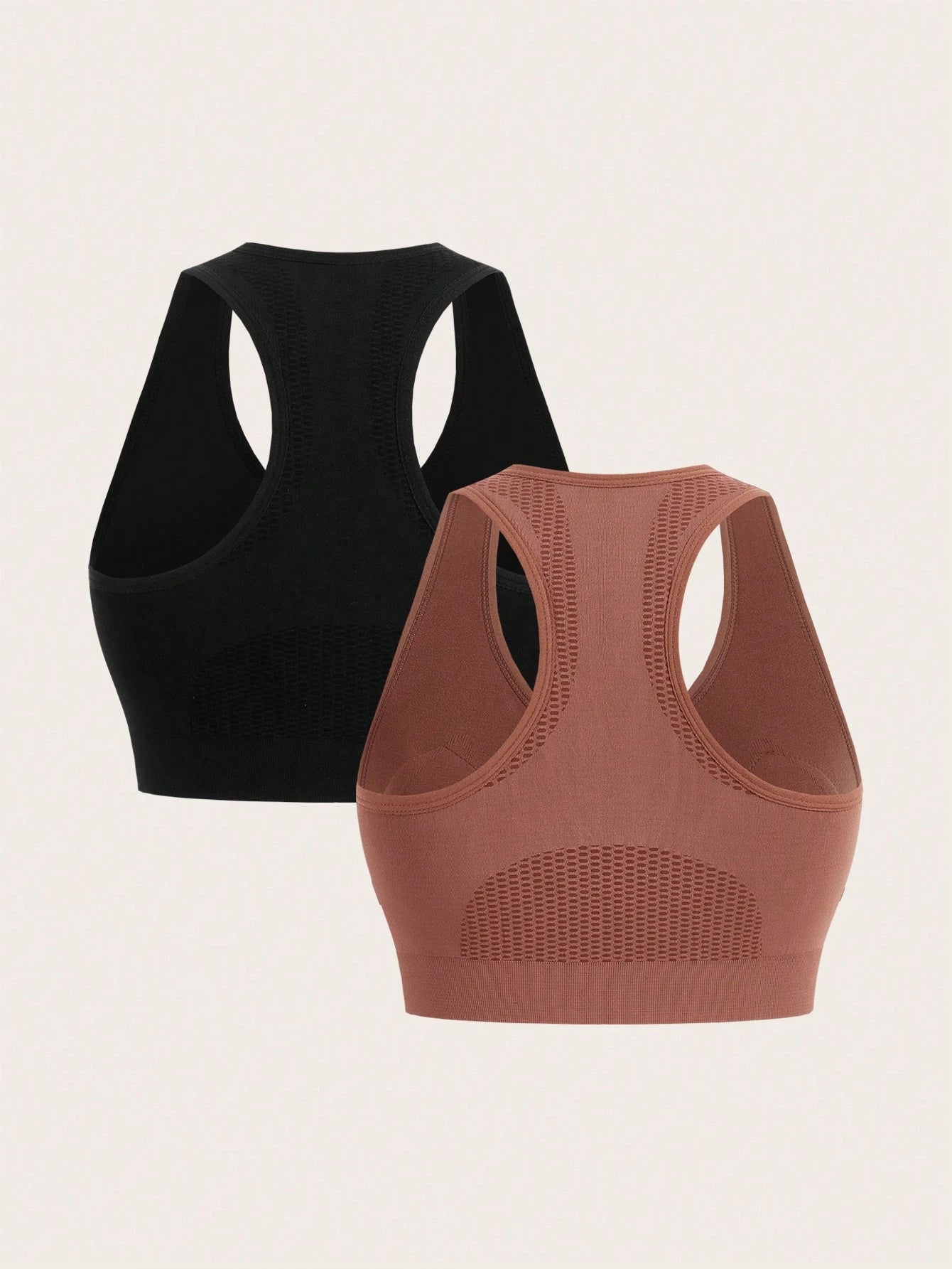 SHEIN Sport 2pcs Zip Up Ruched Front Sports Push Up Bra