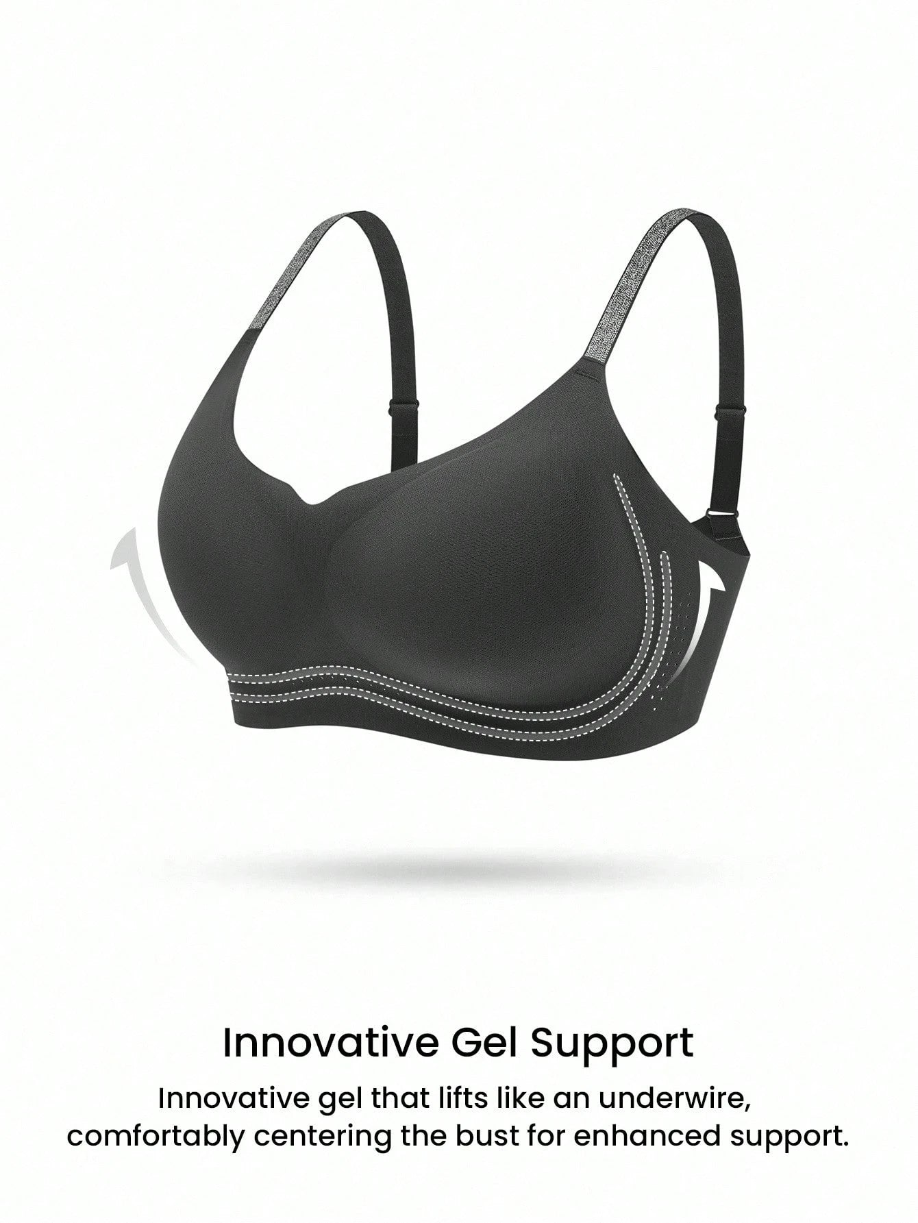 Plunge No Show Underwear Black Airy Sticky Basic SizeFreedom Bra