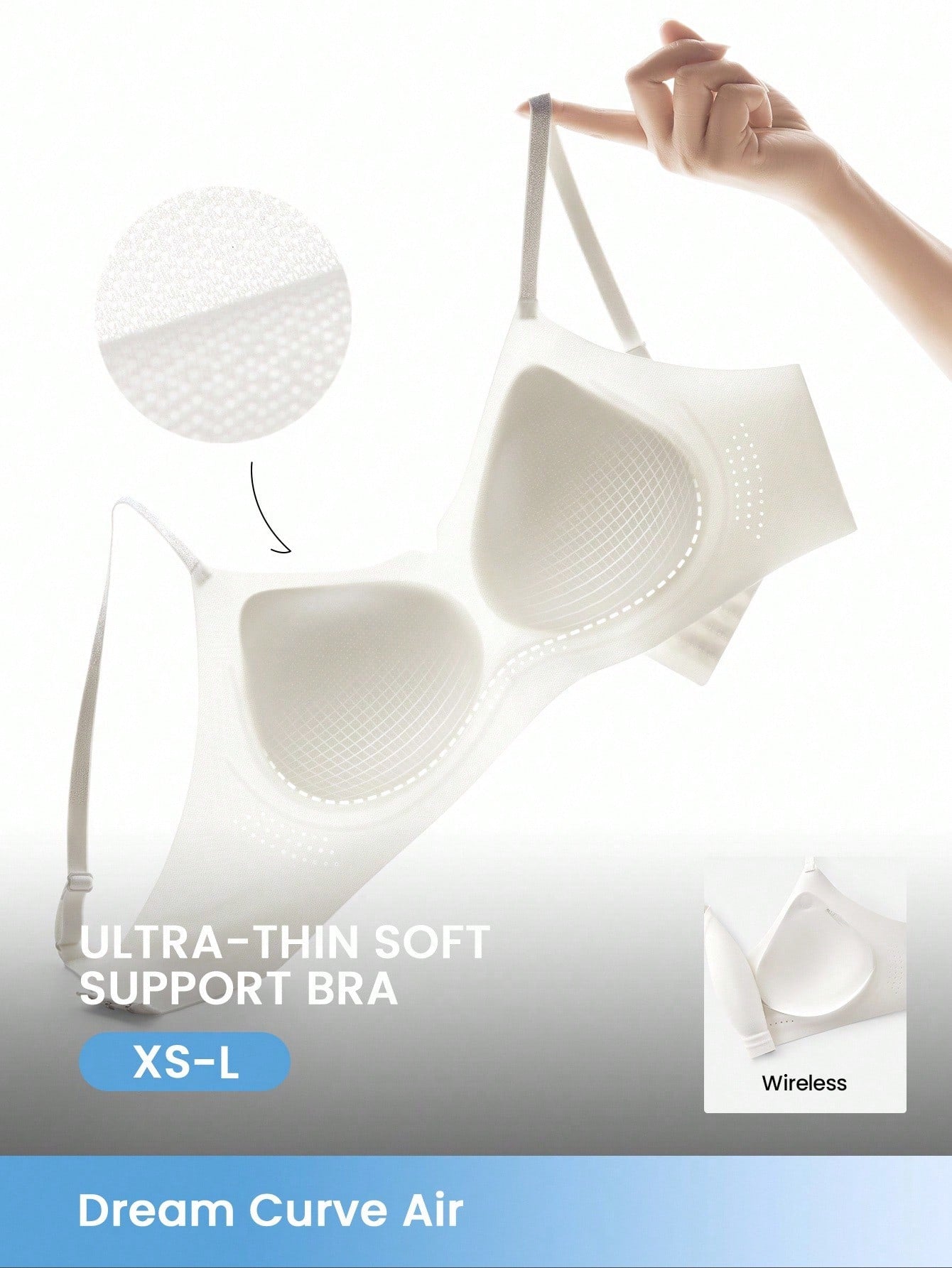 Plunge No Show Underwear Black Airy Sticky Basic SizeFreedom Bra