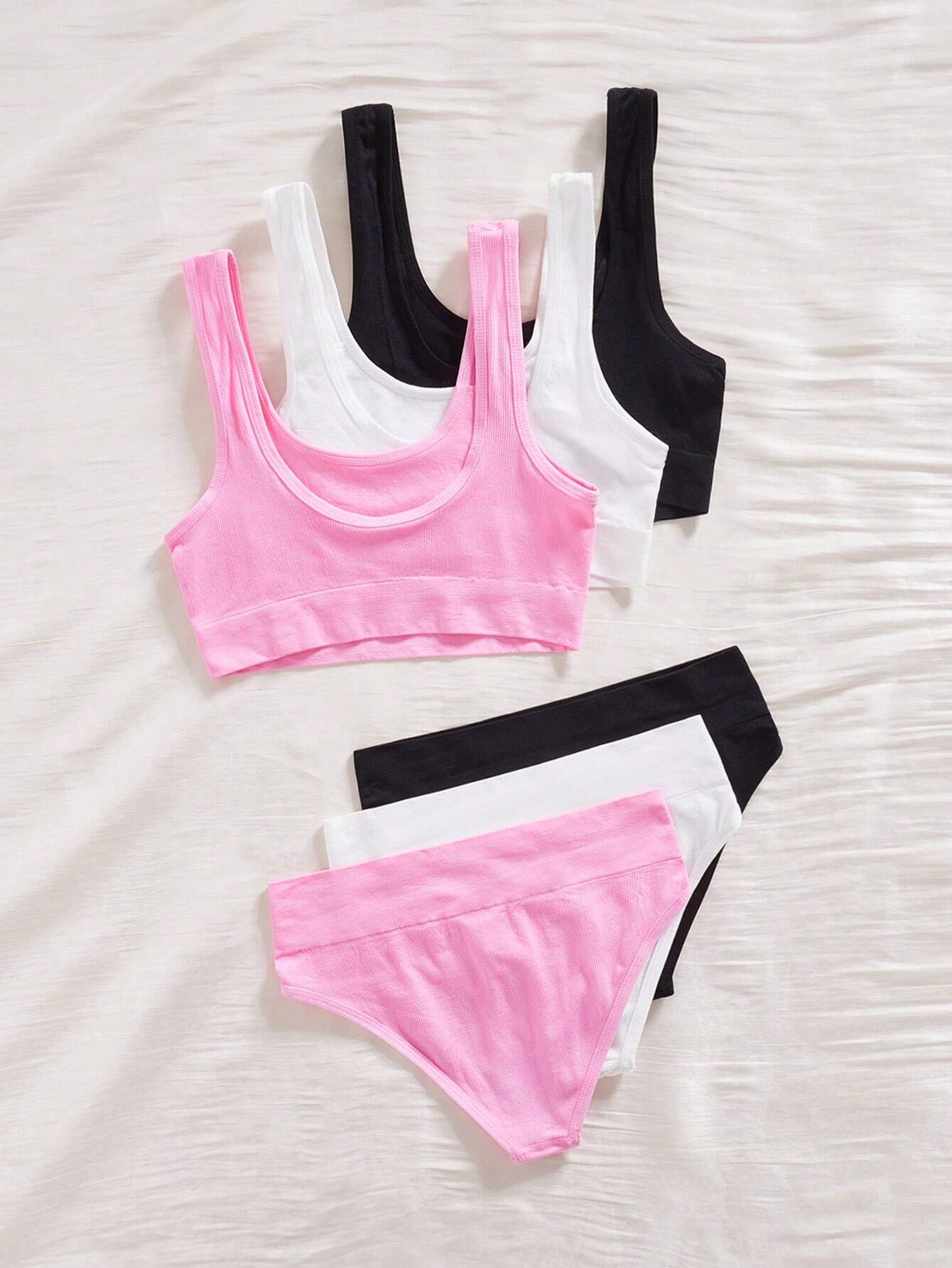 3pcs Seamless Minimalist Everyday Underwear Set