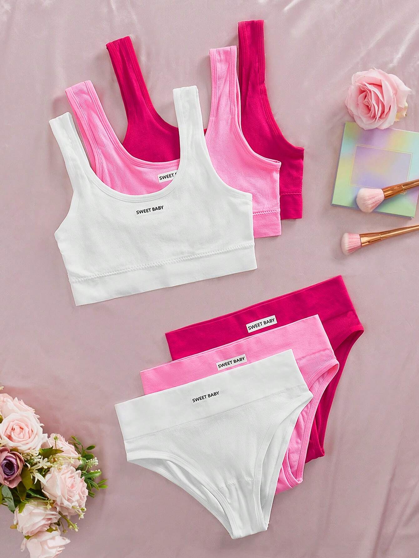 3pcs Seamless Minimalist Everyday Underwear Set