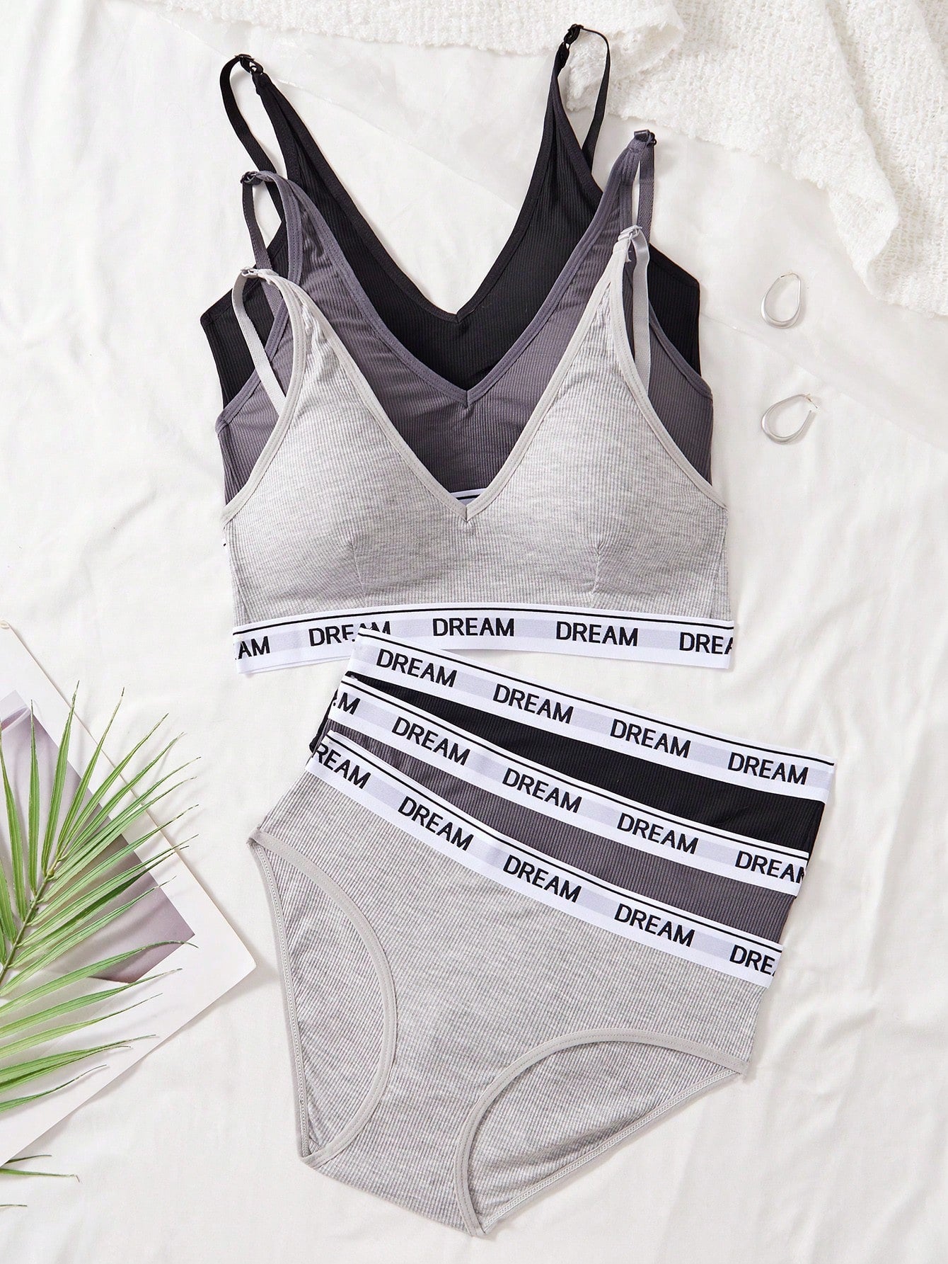 6pcs Women's Fashion Casual Sports Bras & Underwear Set