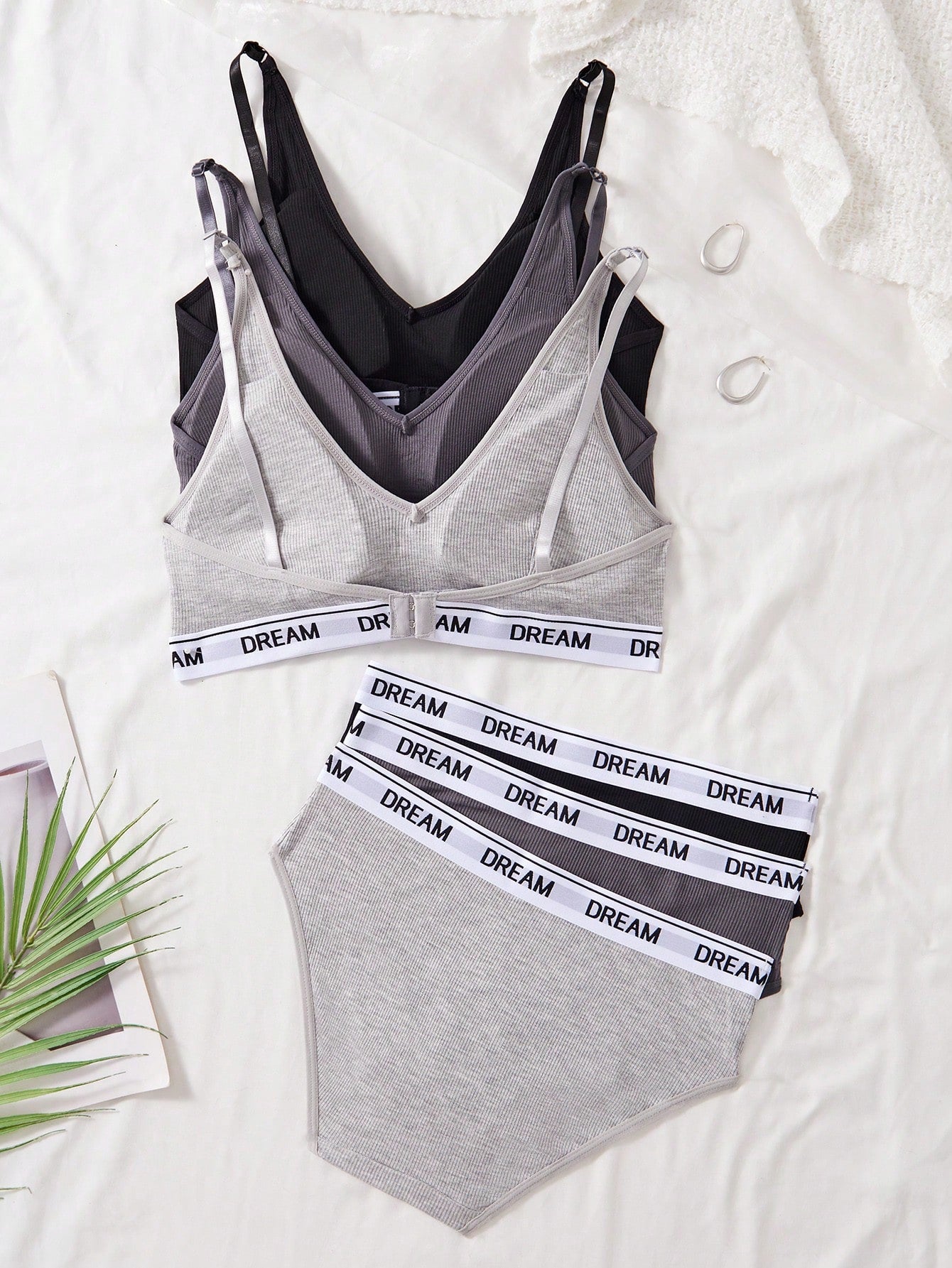 6pcs Women's Fashion Casual Sports Bras & Underwear Set
