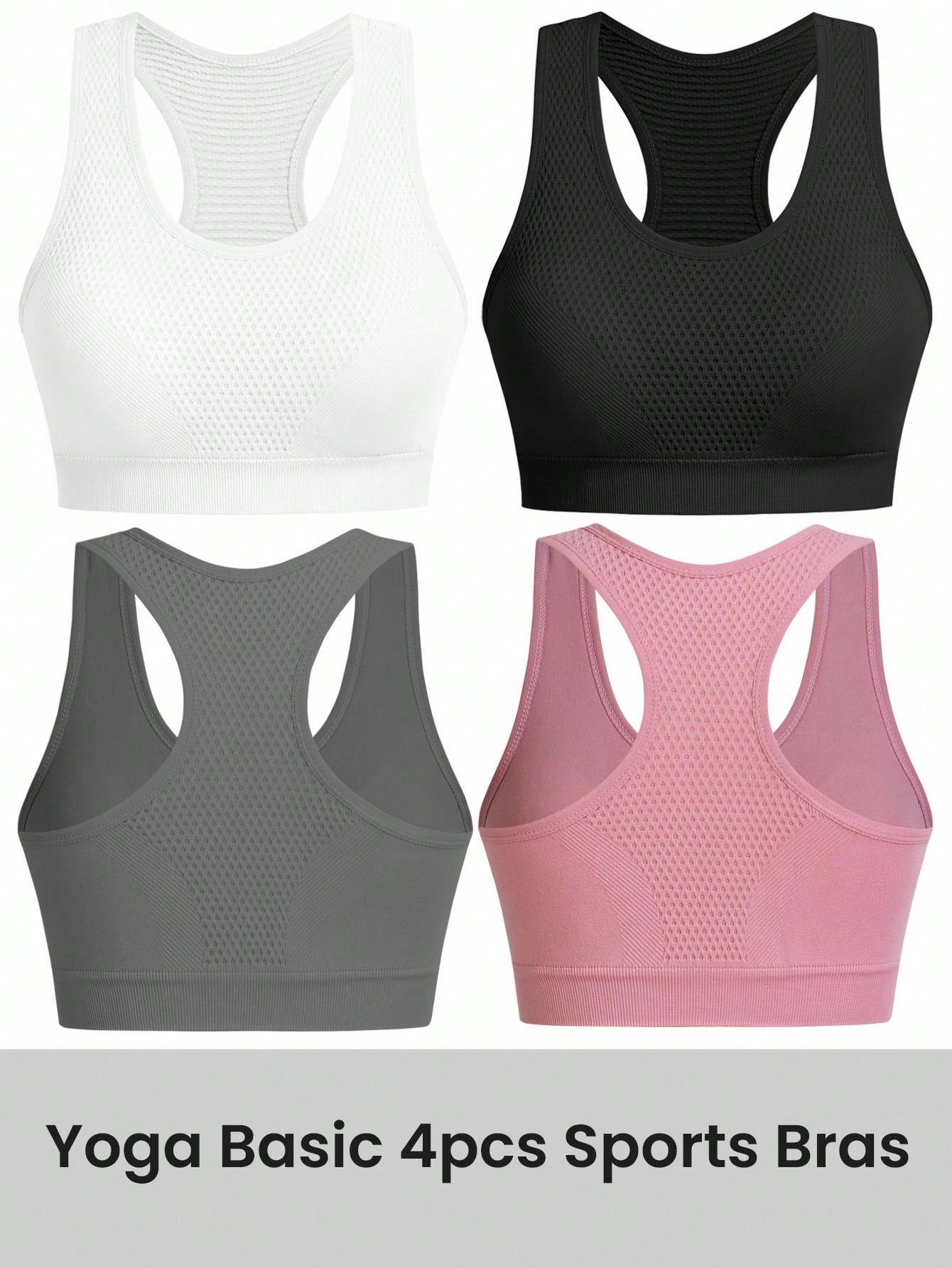 Sport 3pcs Seamless High Stretch Racerback Sports Bra