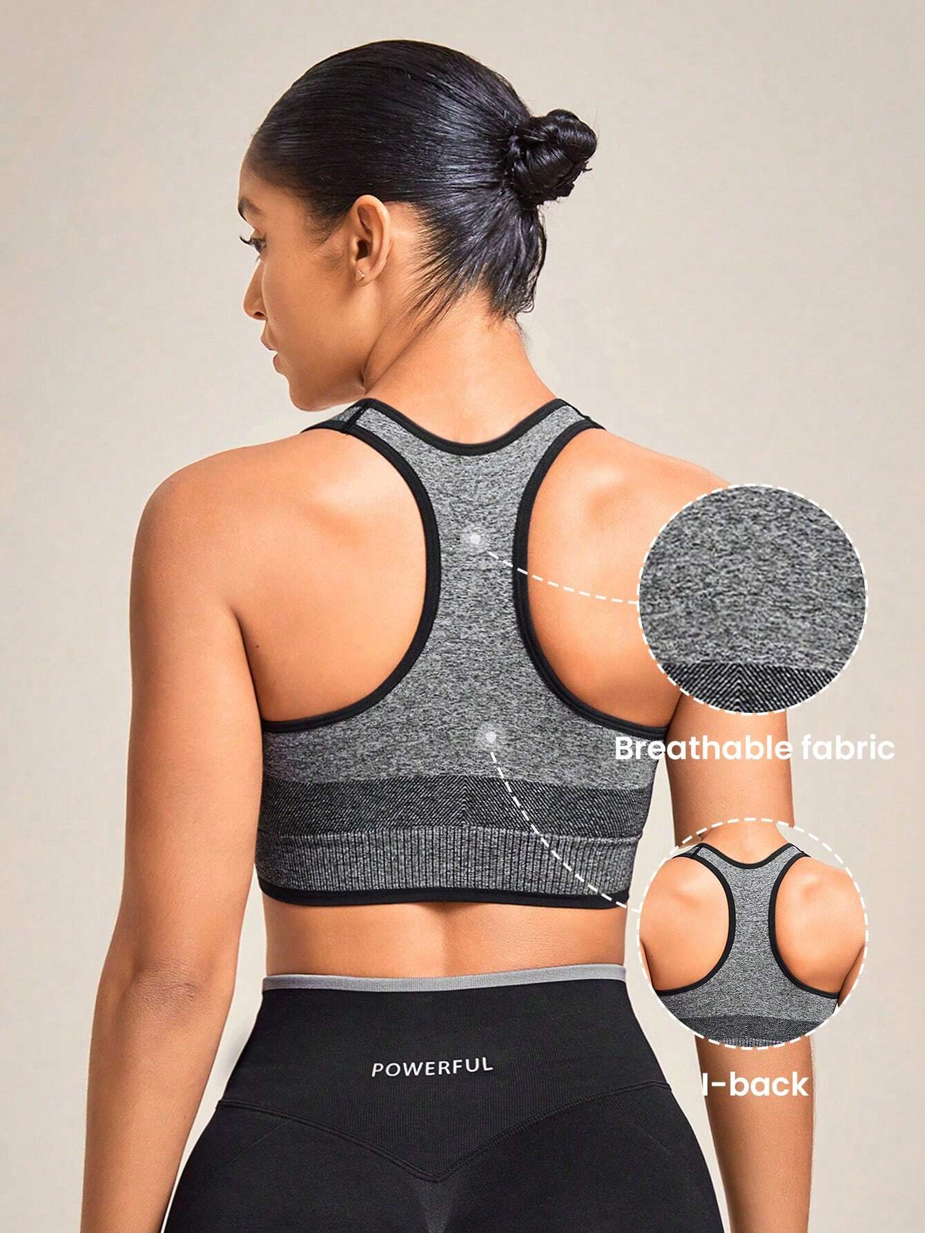 Sport 3pcs Ribbed Knit Sports Top Fitted Shirt Workout Tank Top