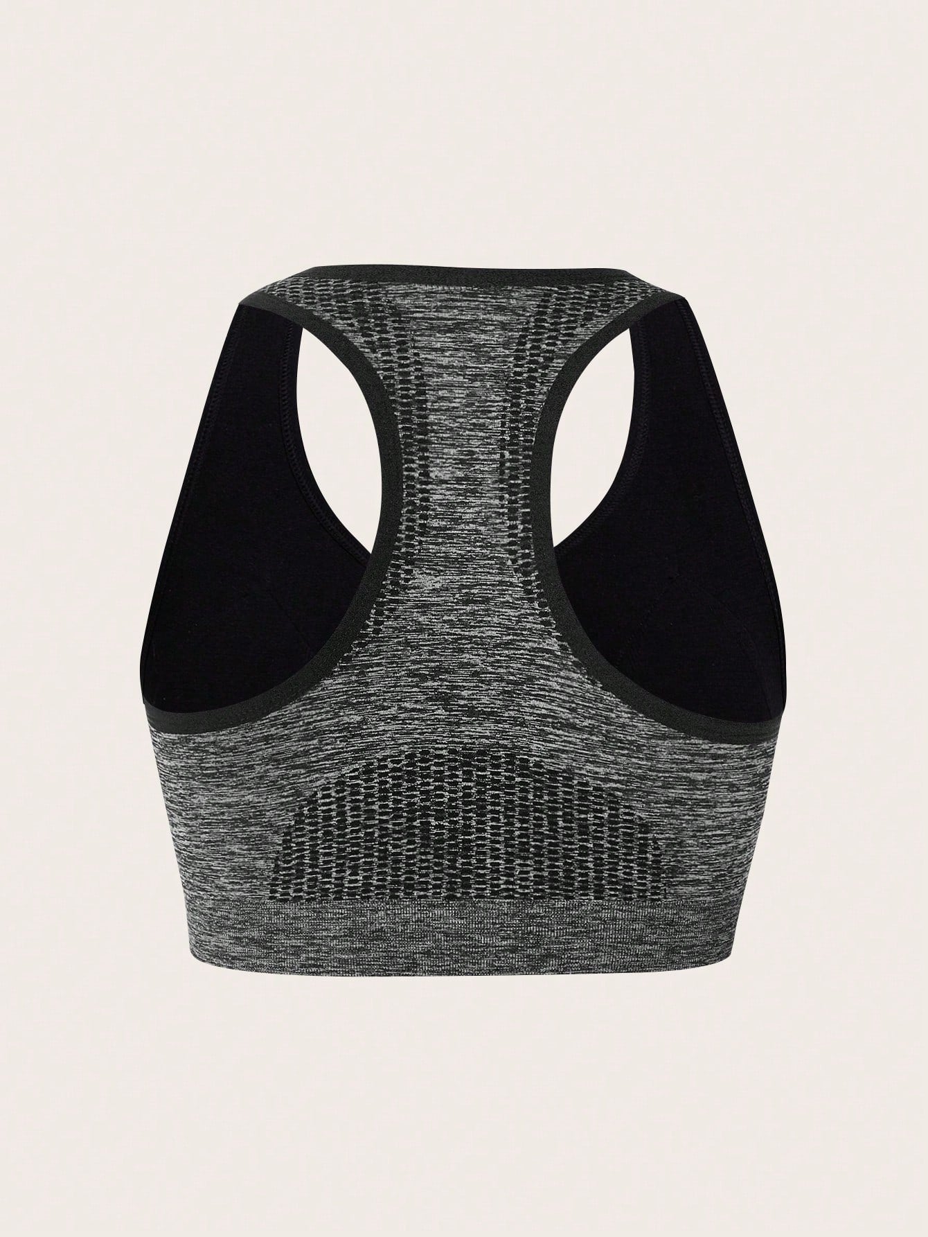 SHEIN Sport 2pcs Zip Up Ruched Front Sports Push Up Bra