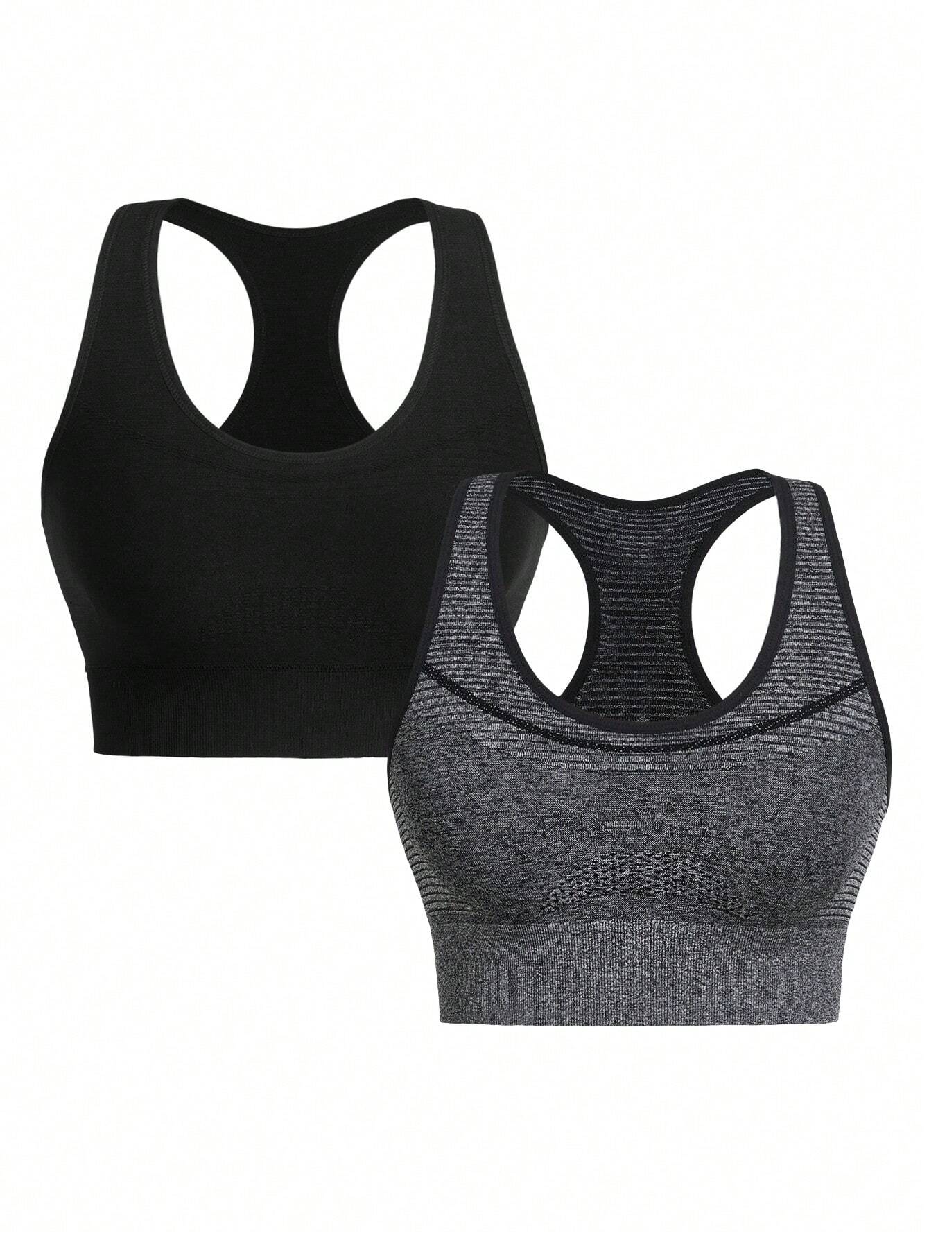 Sport 3pcs Ribbed Knit Sports Top Fitted Shirt Workout Tank Top