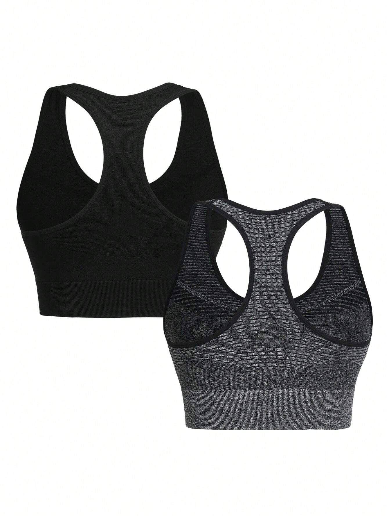 Sport 3pcs Ribbed Knit Sports Top Fitted Shirt Workout Tank Top
