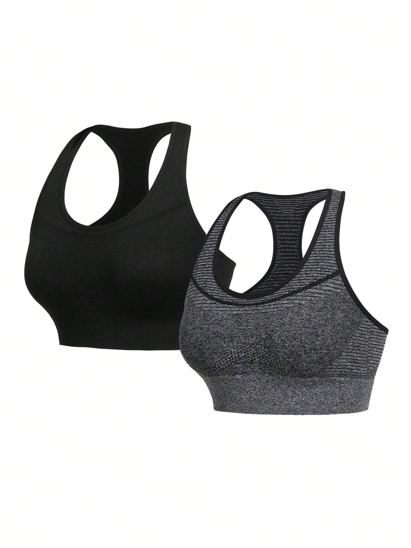 Sport 3pcs Ribbed Knit Sports Top Fitted Shirt Workout Tank Top