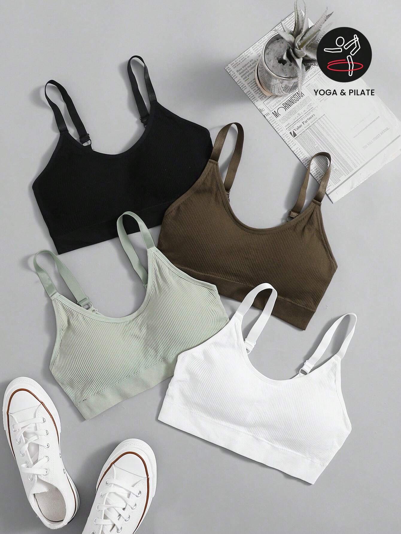 4pcs Seamless Medium Support Sports Bra