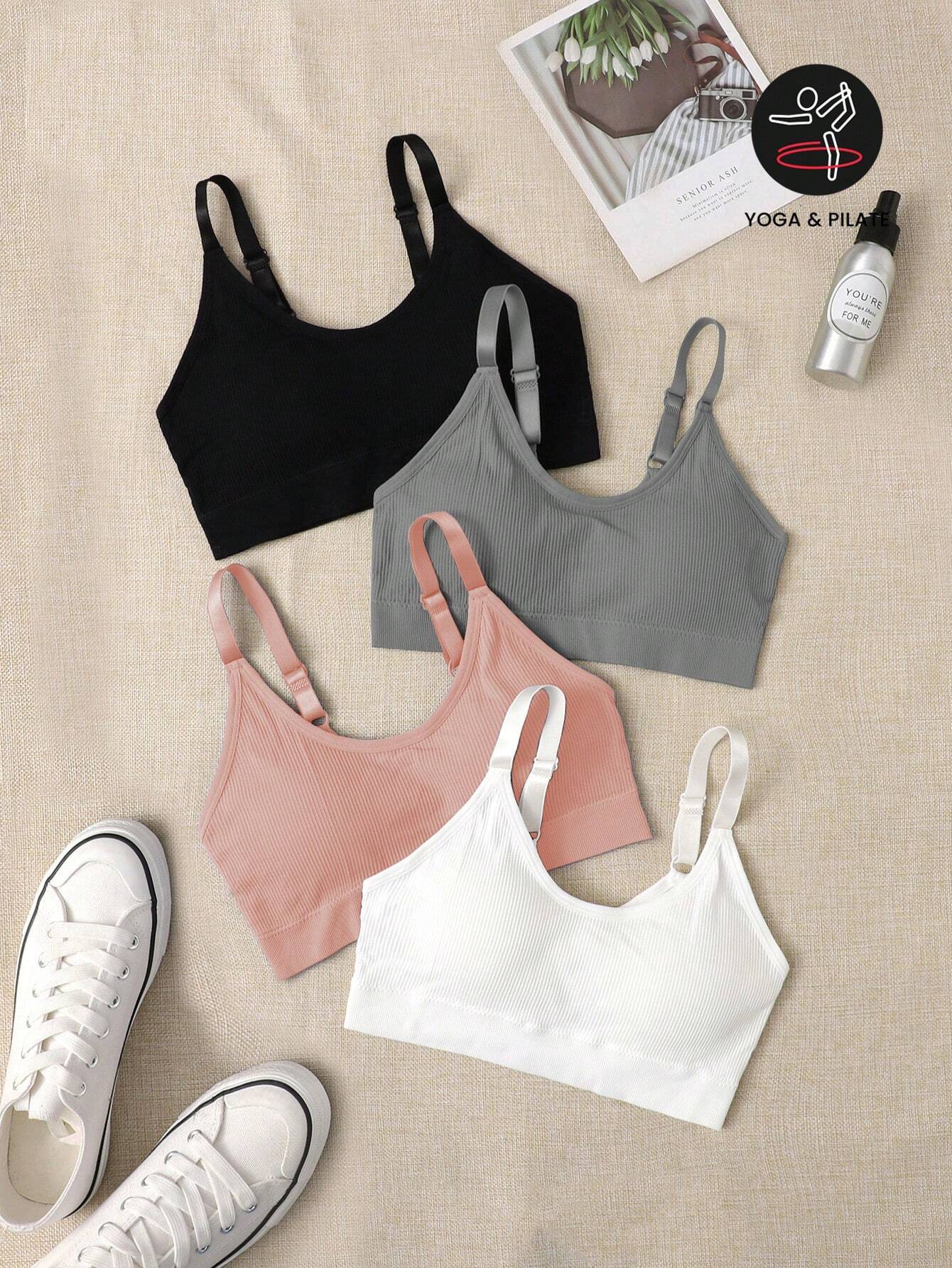 4pcs Seamless Medium Support Sports Bra