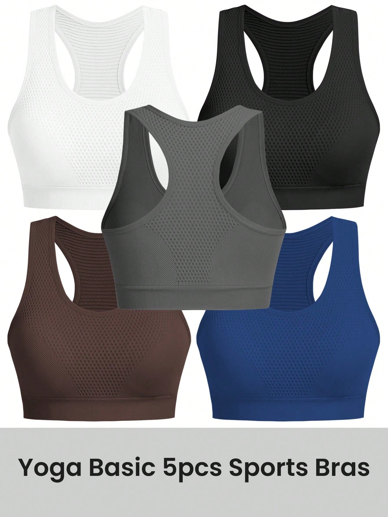 Sport 3pcs Seamless High Stretch Racerback Sports Bra