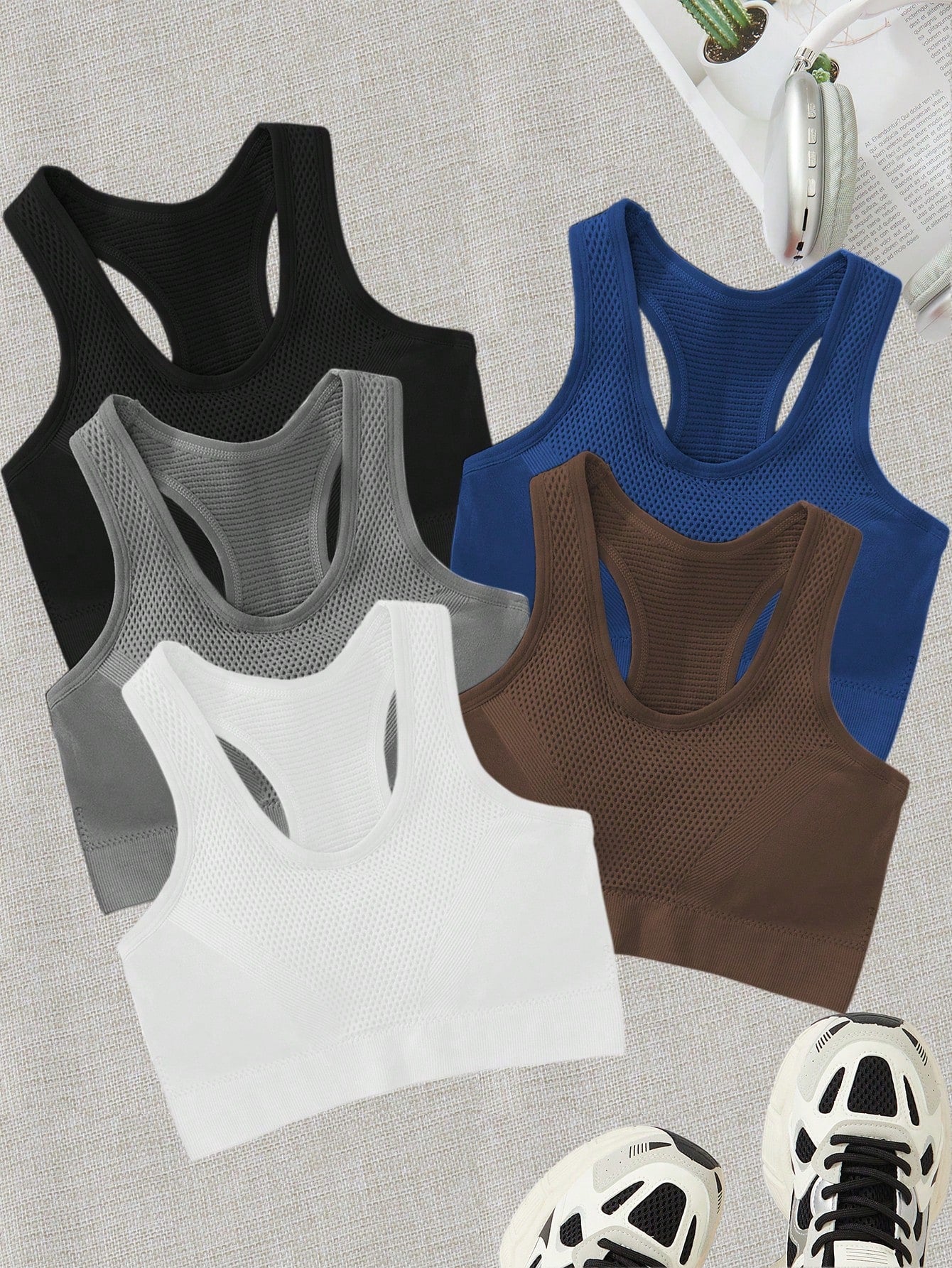 Sport 3pcs Seamless High Stretch Racerback Sports Bra
