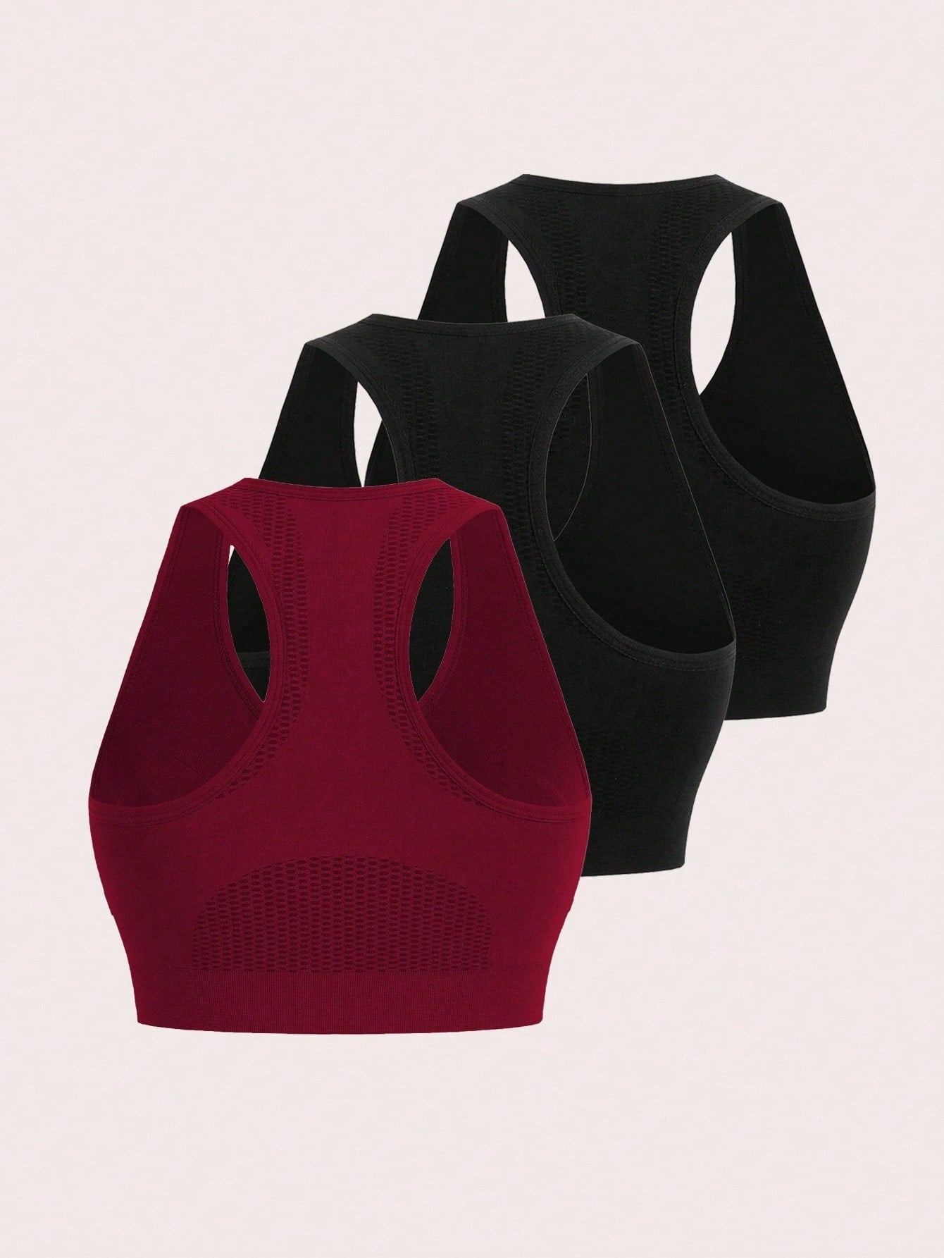 SHEIN Sport 2pcs Zip Up Ruched Front Sports Push Up Bra