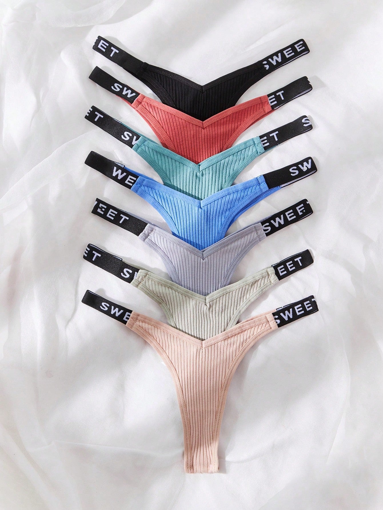7pack Letter Tape Panty Set