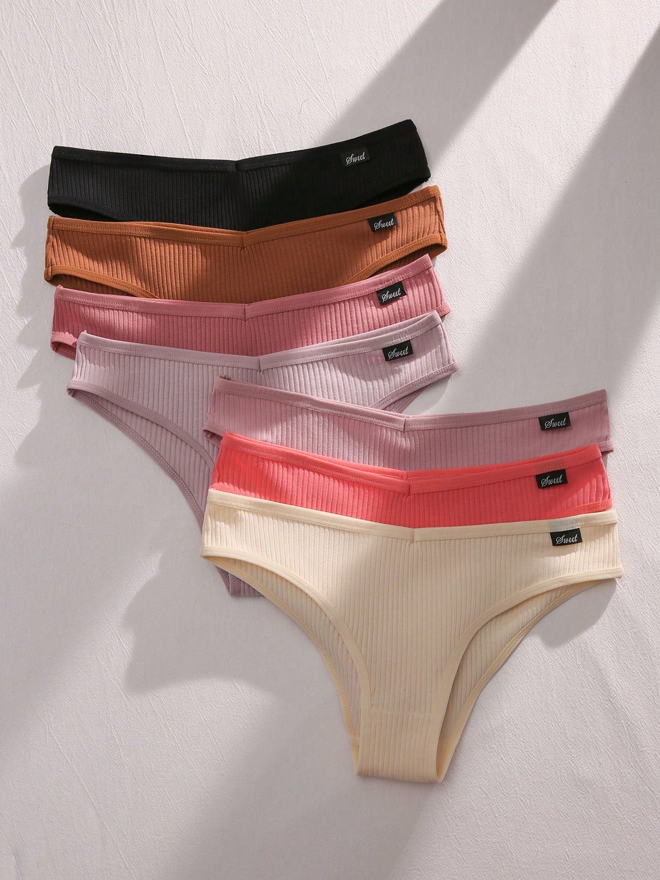 7pack Solid Rib Panty